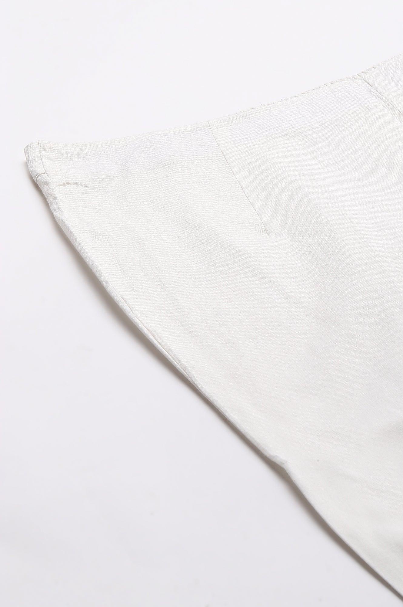Plus Size Ecru Cotton Blend Slim Pants - Image 7
