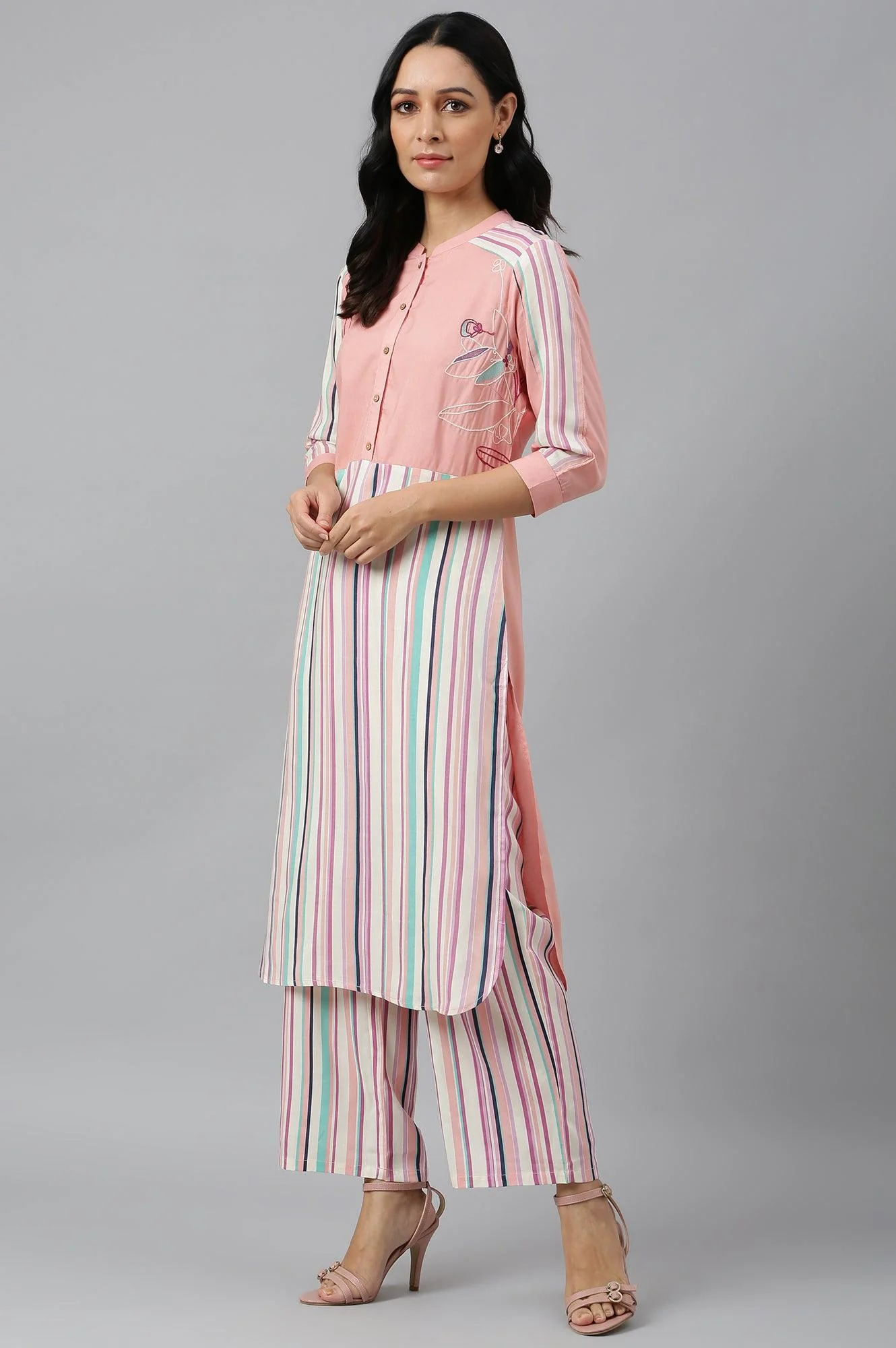 Preach Multicoloured Stripe Printed kurta - Image 3
