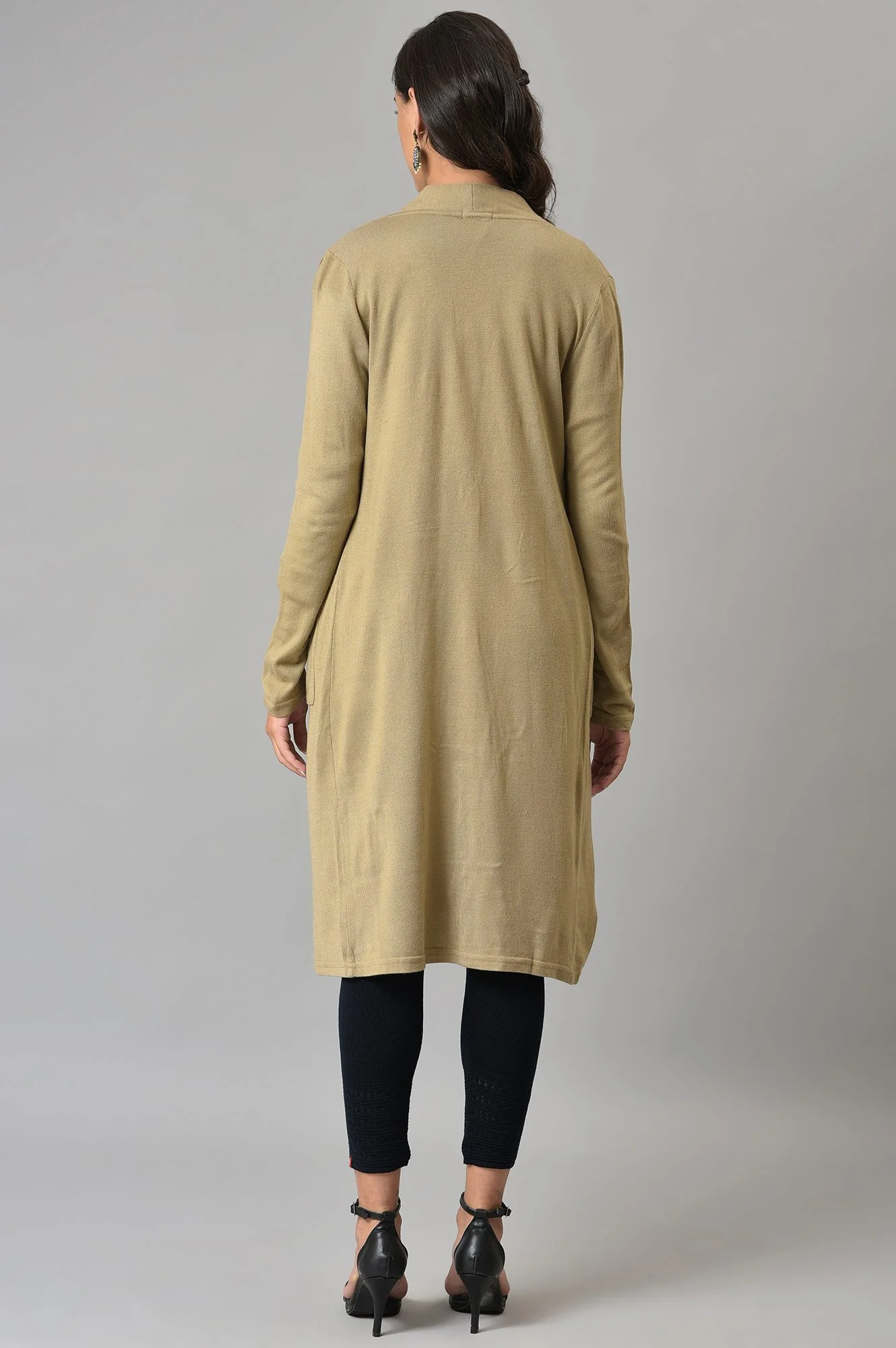 Beige Basic Cardigan - Image 2