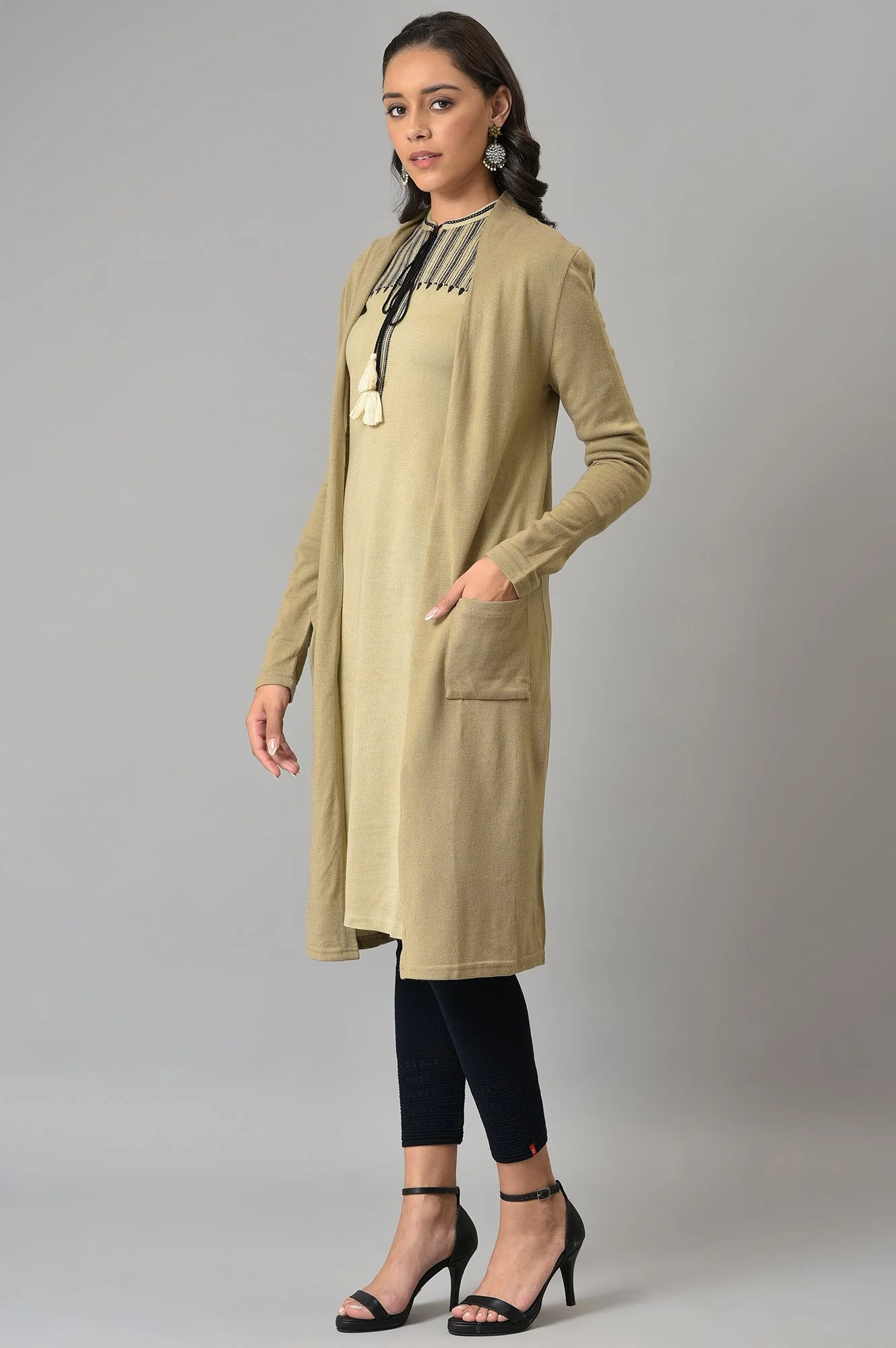 Beige Basic Cardigan - Image 3
