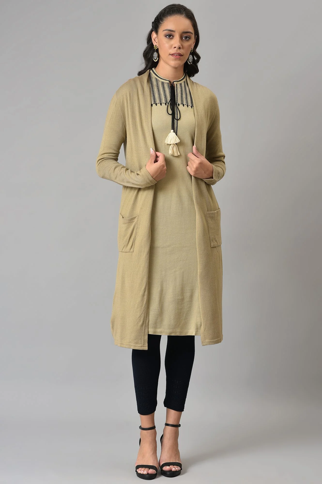 Beige Basic Cardigan - Image 5
