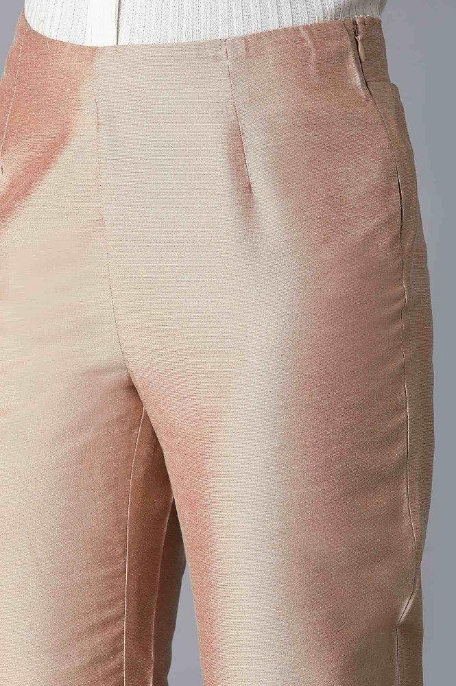 Beige Solid Trousers - Image 6