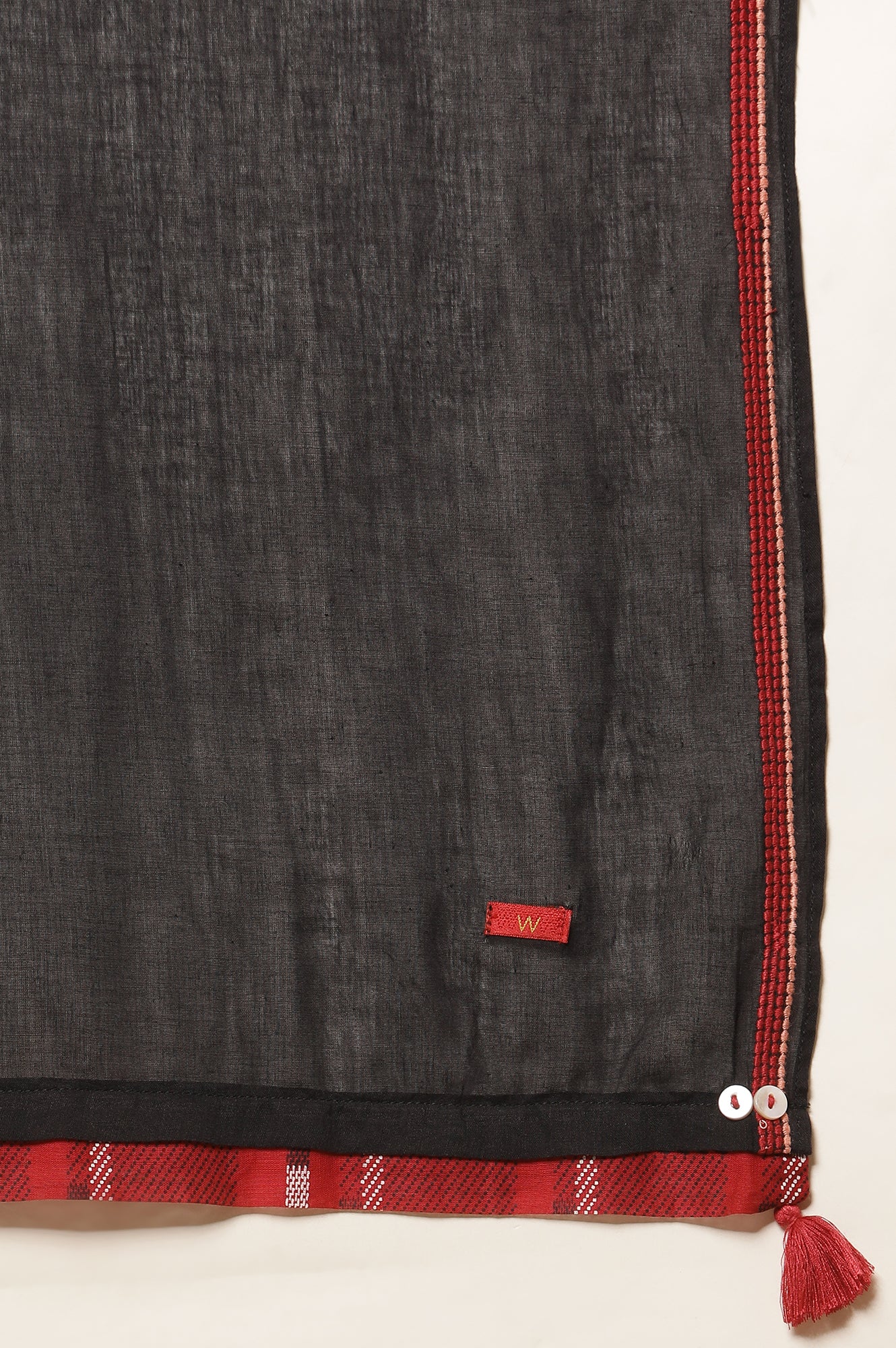 Black A-Lien Embroidered Kurta, Tights And Dupatta Set - Image 10