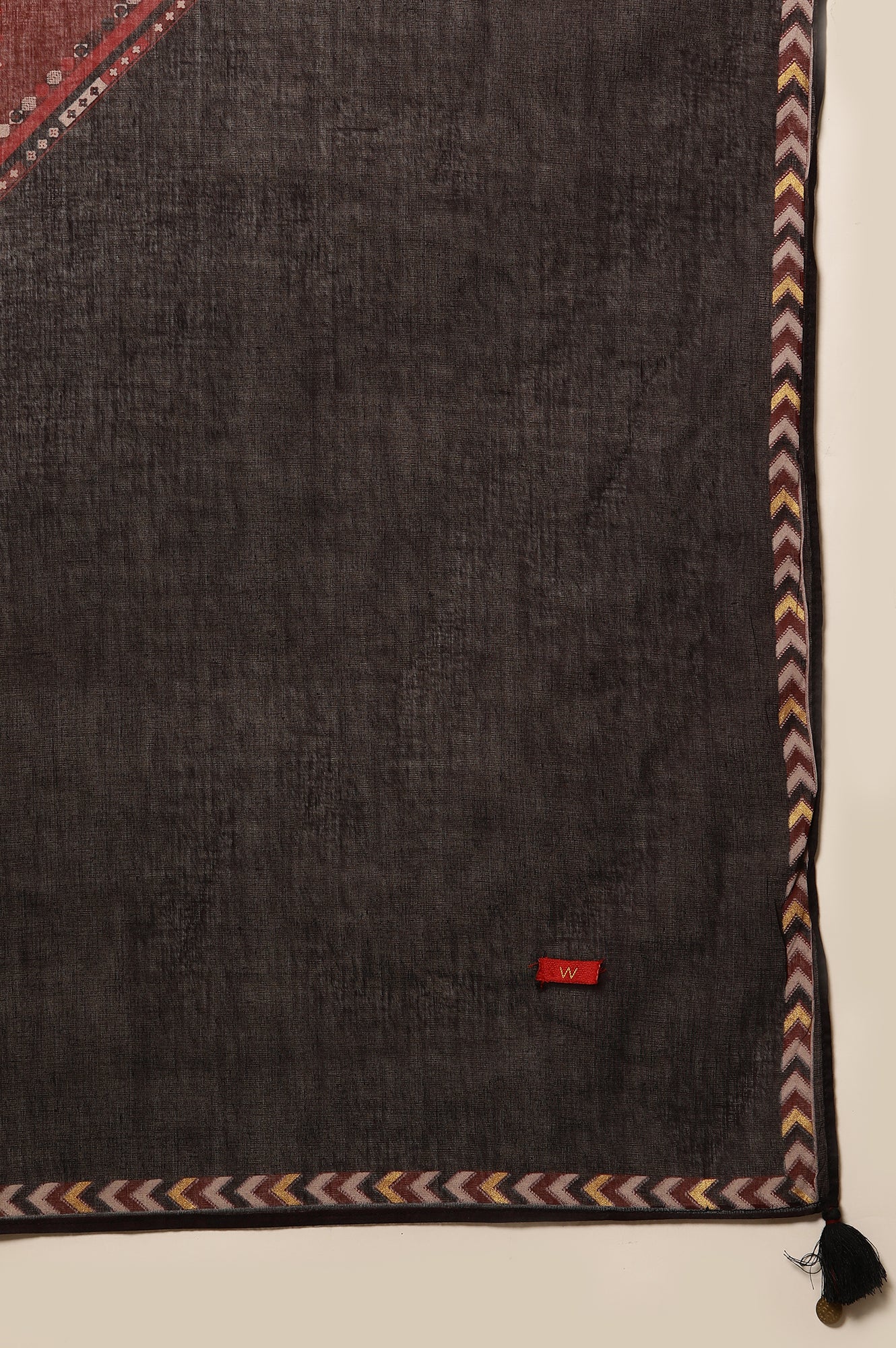 Black A-Line Kurta, Pants And Dupatta Set - Image 10