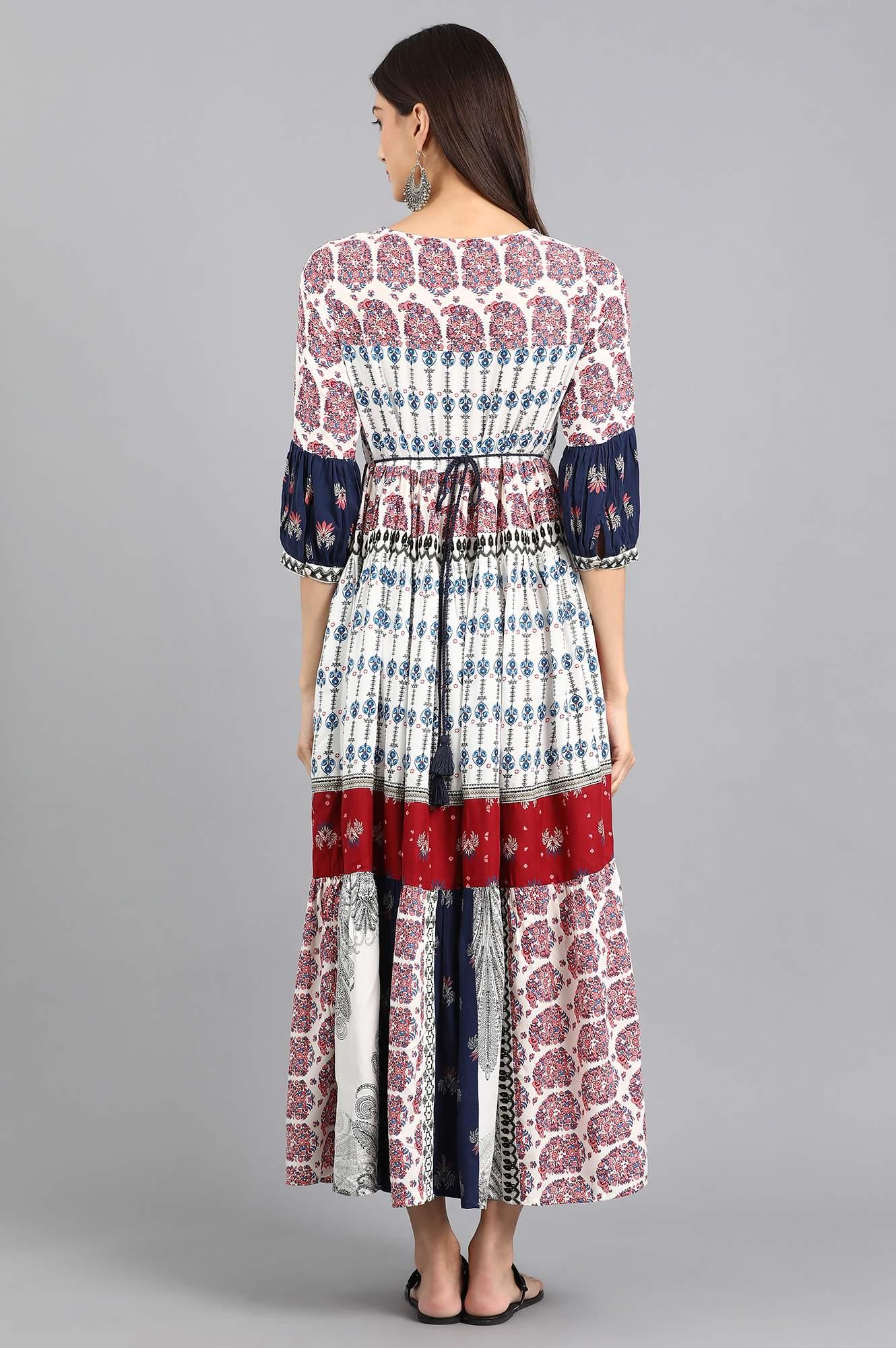 Black Round Neck Printed kurta - Image 5