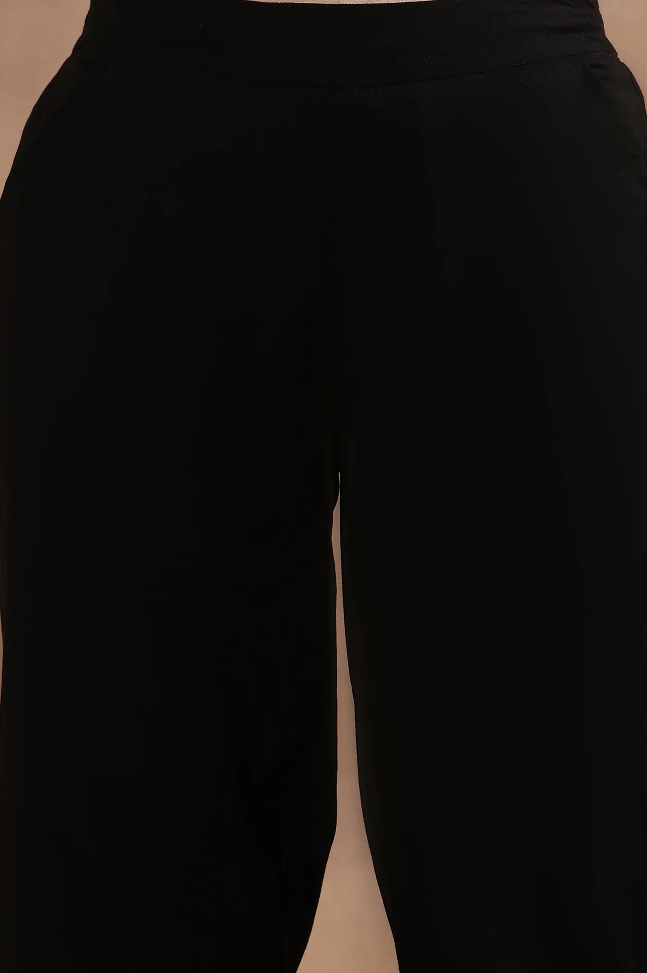 Black Schiffli Straight Pants - Image 6