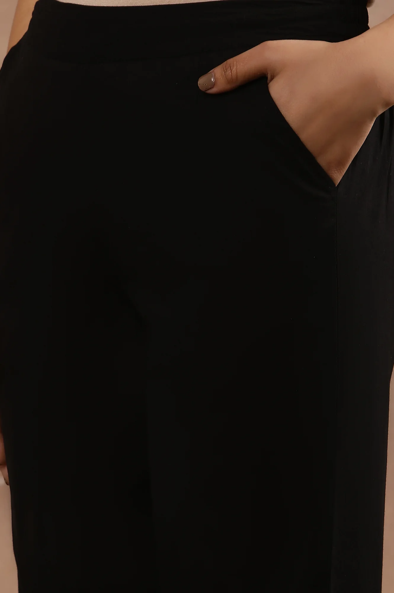 Black Schiffli Straight Pants - Image 7