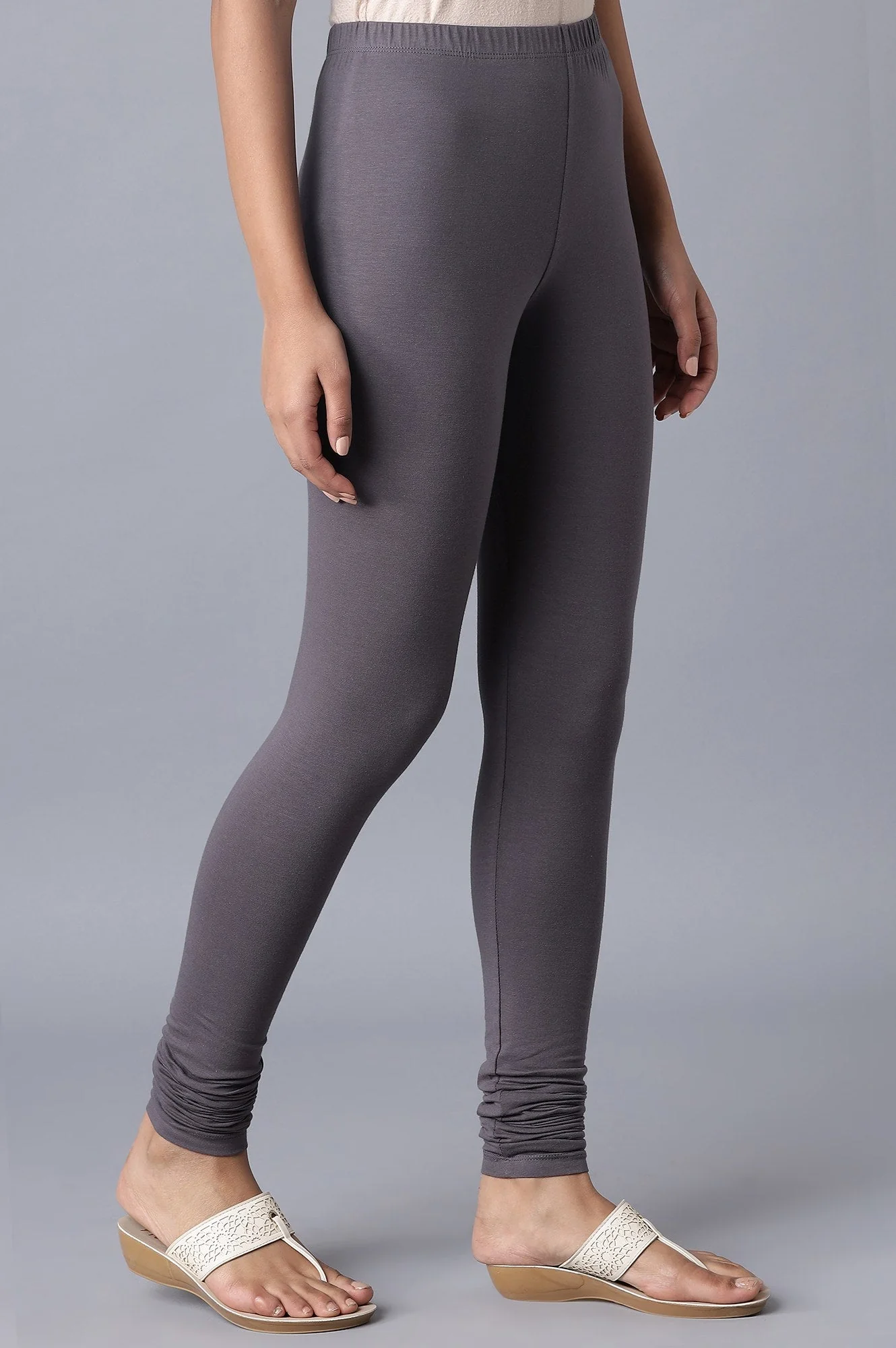 Elleven Women's Grey Skin Fit Churidar - Image 4