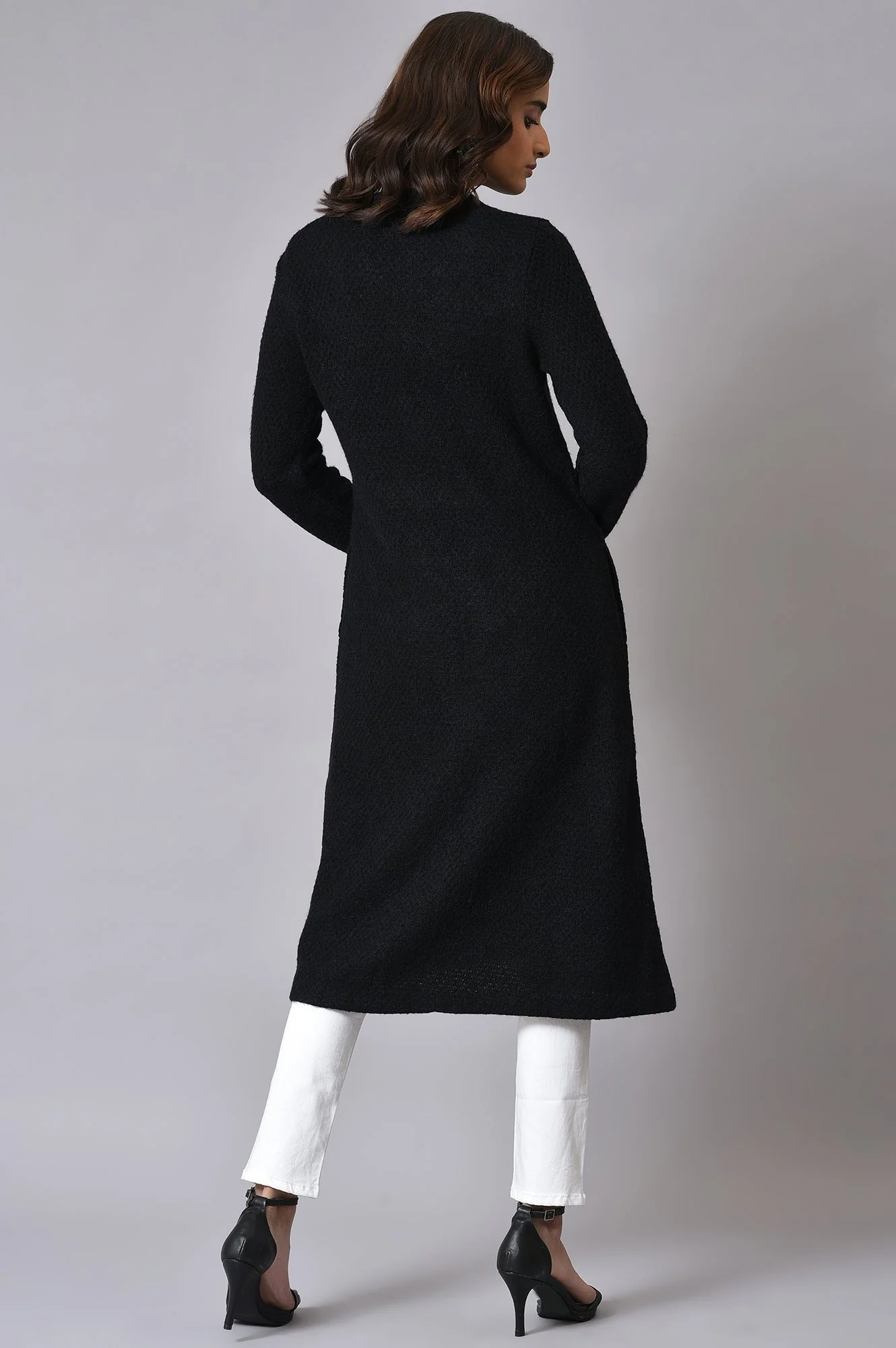 Black Winter Women Cardigan - Image 2