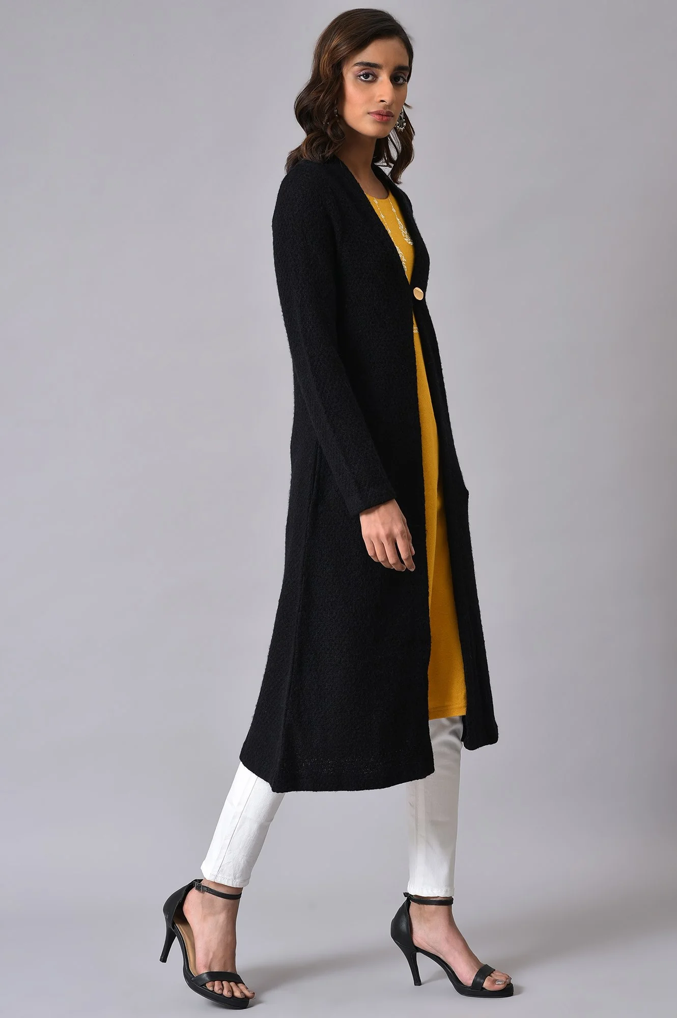 Black Winter Women Cardigan - Image 4
