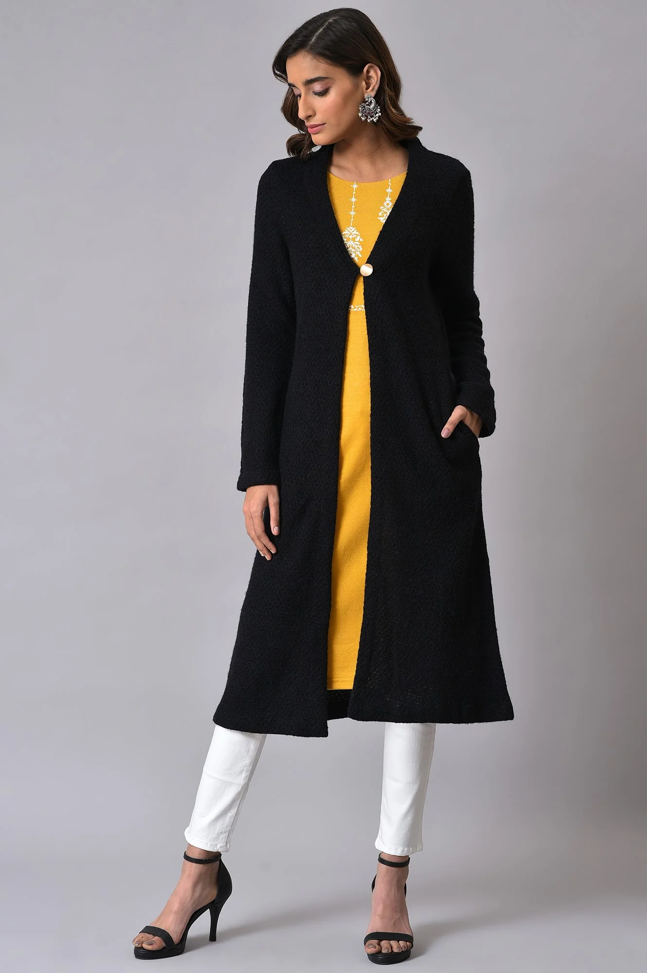Black Winter Women Cardigan - Image 6