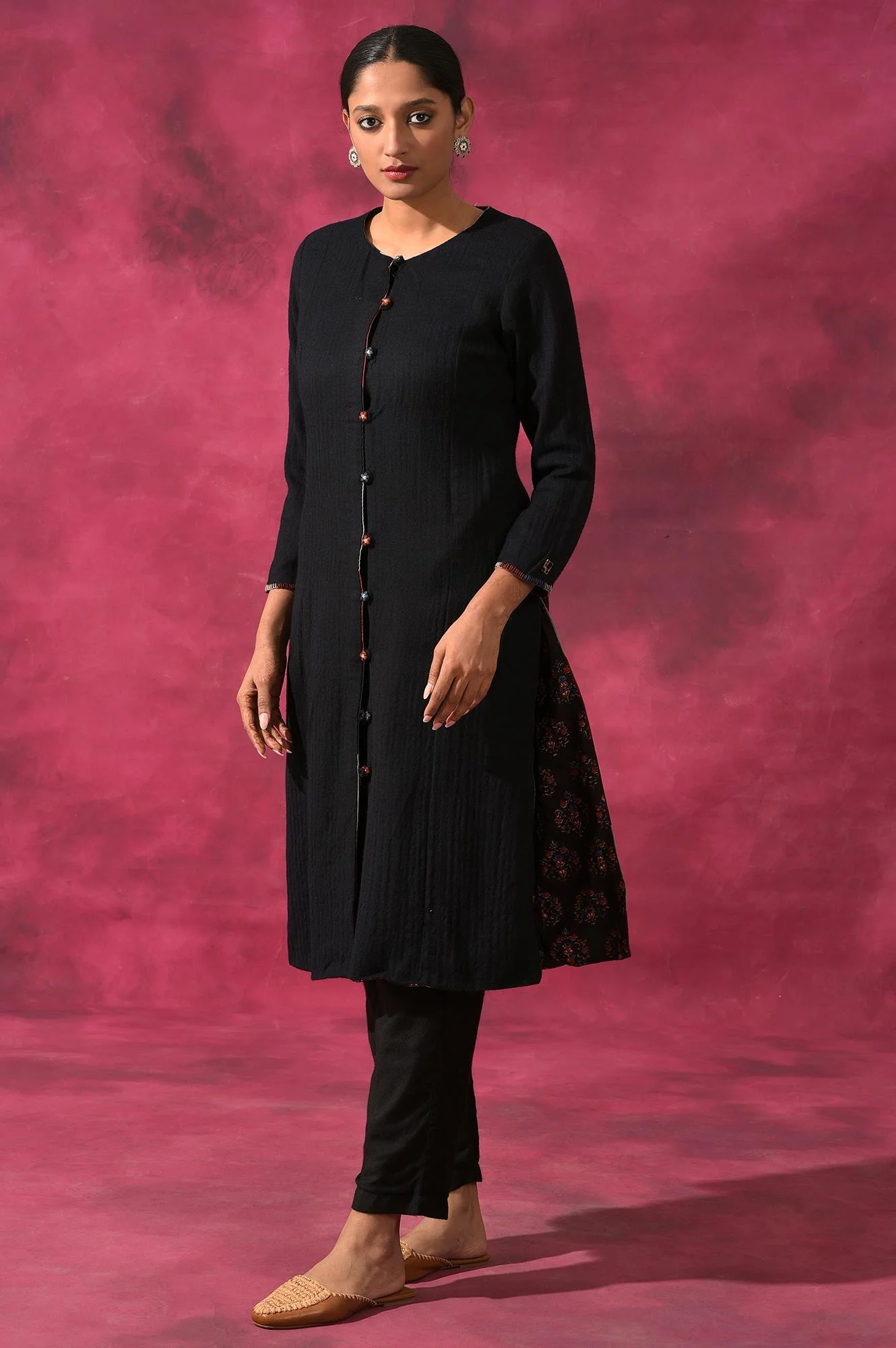 Black Woollen Reversible Jacket - Image 3