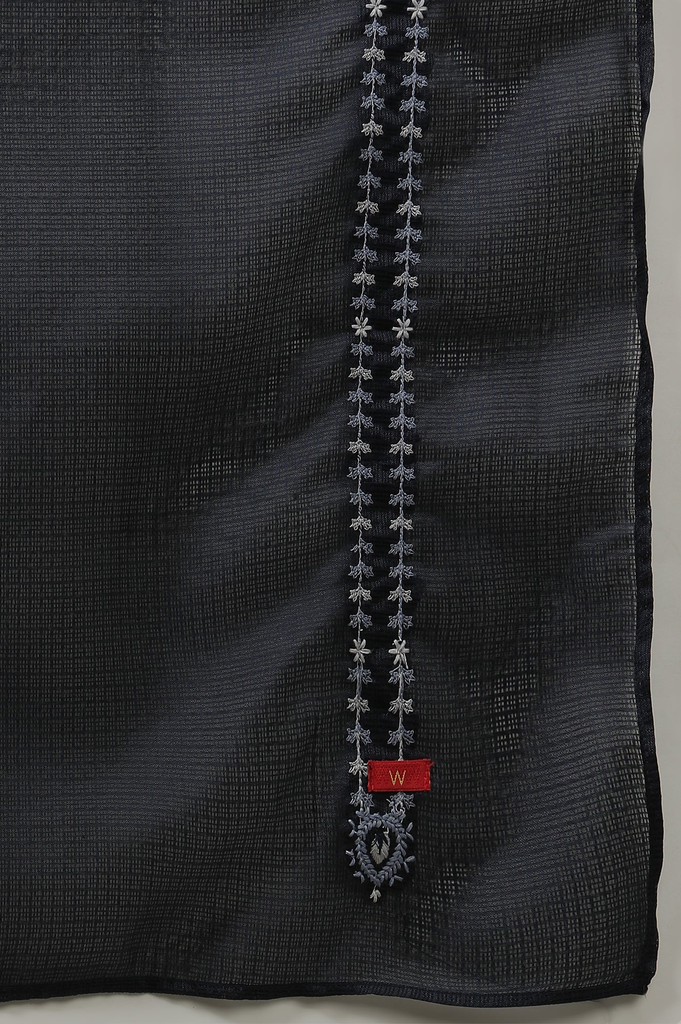 Blue A-Line Printed Kurta, Tights And Embroidered Kota Dupatta - Image 10