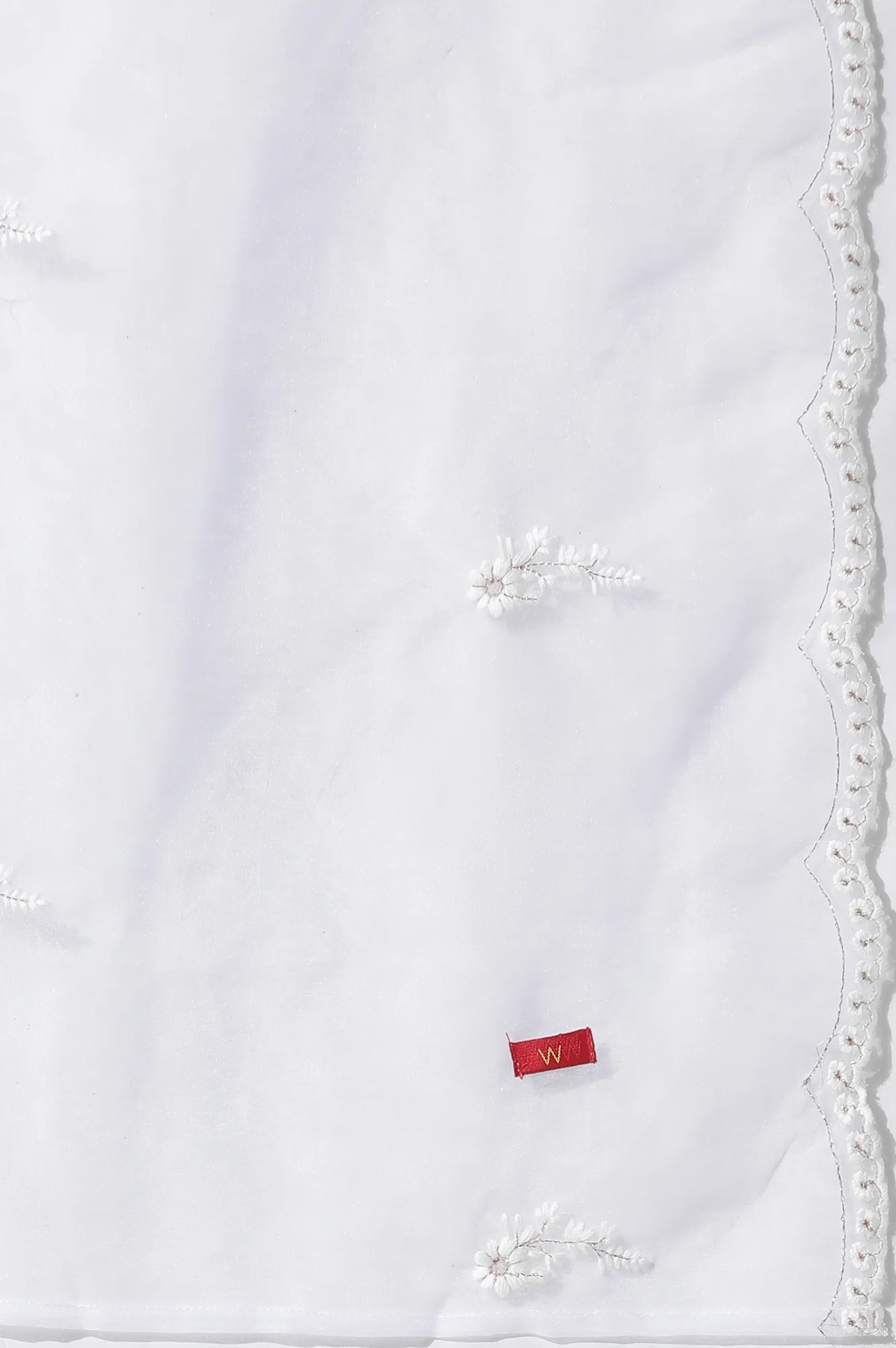 Blue A-Line Textured Cotton Embroidered Kurta, Pants With Dupatta Set - Image 10