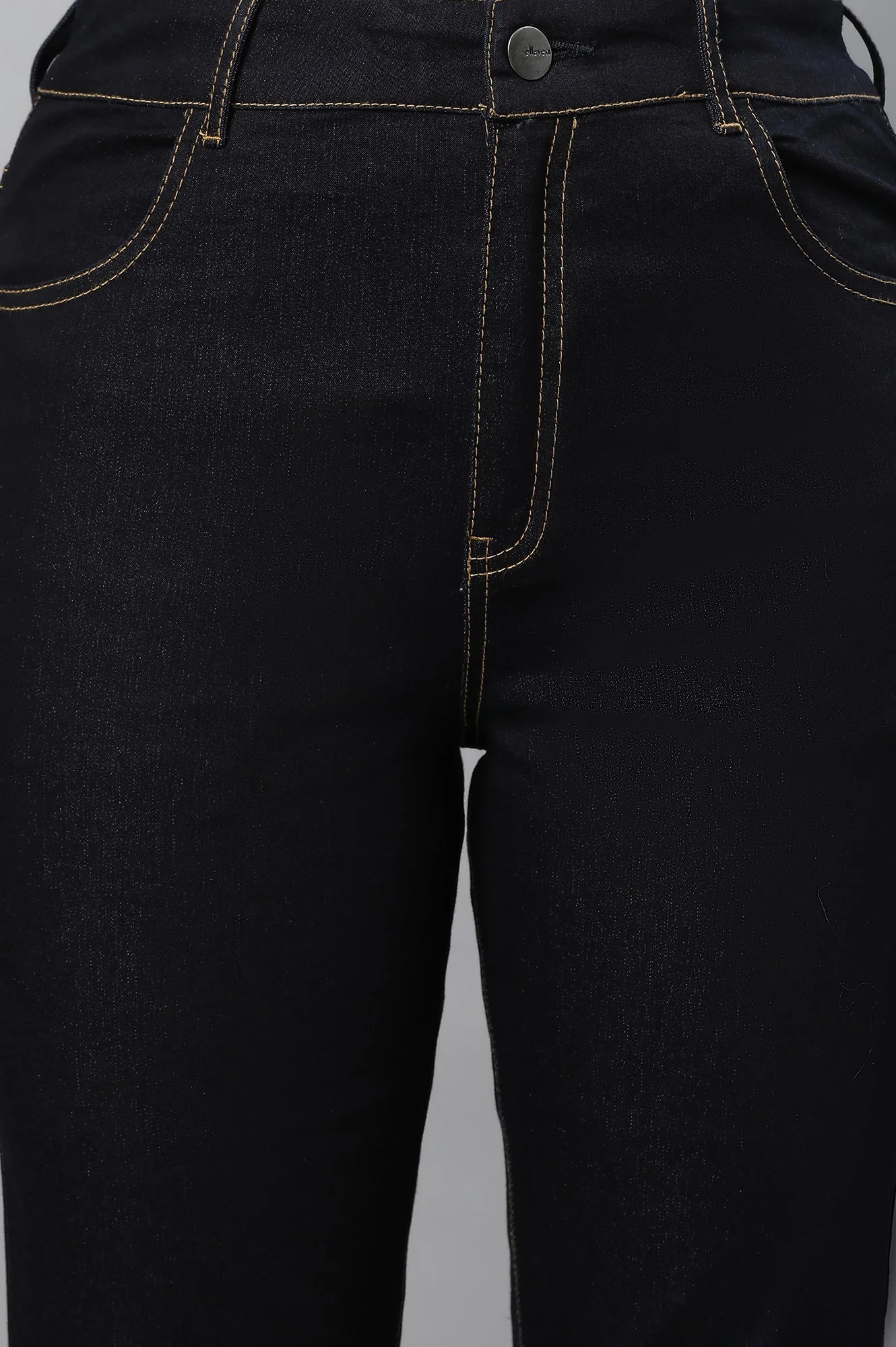 Elleven Women's Blue Solid Boot-cut Denim Jeans with Front Zip - Image 6