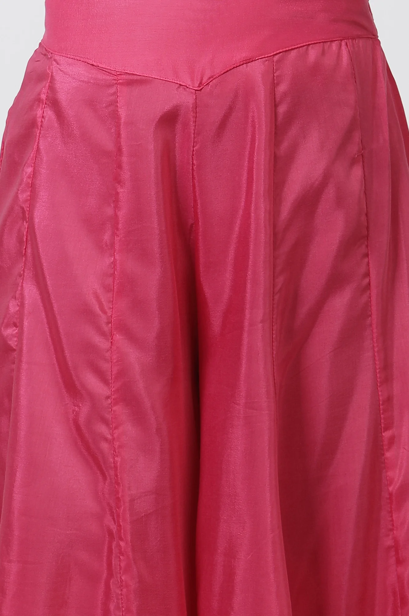 Blue Chanderi Flared Kurta And Culottes Set - Image 8