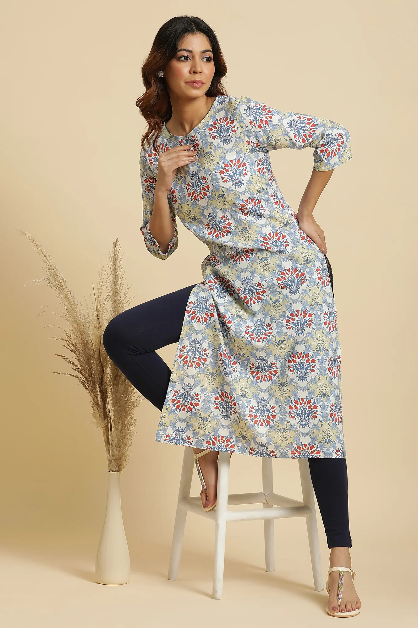 Blue Cotton Jersey Lycra Tights - Image 5