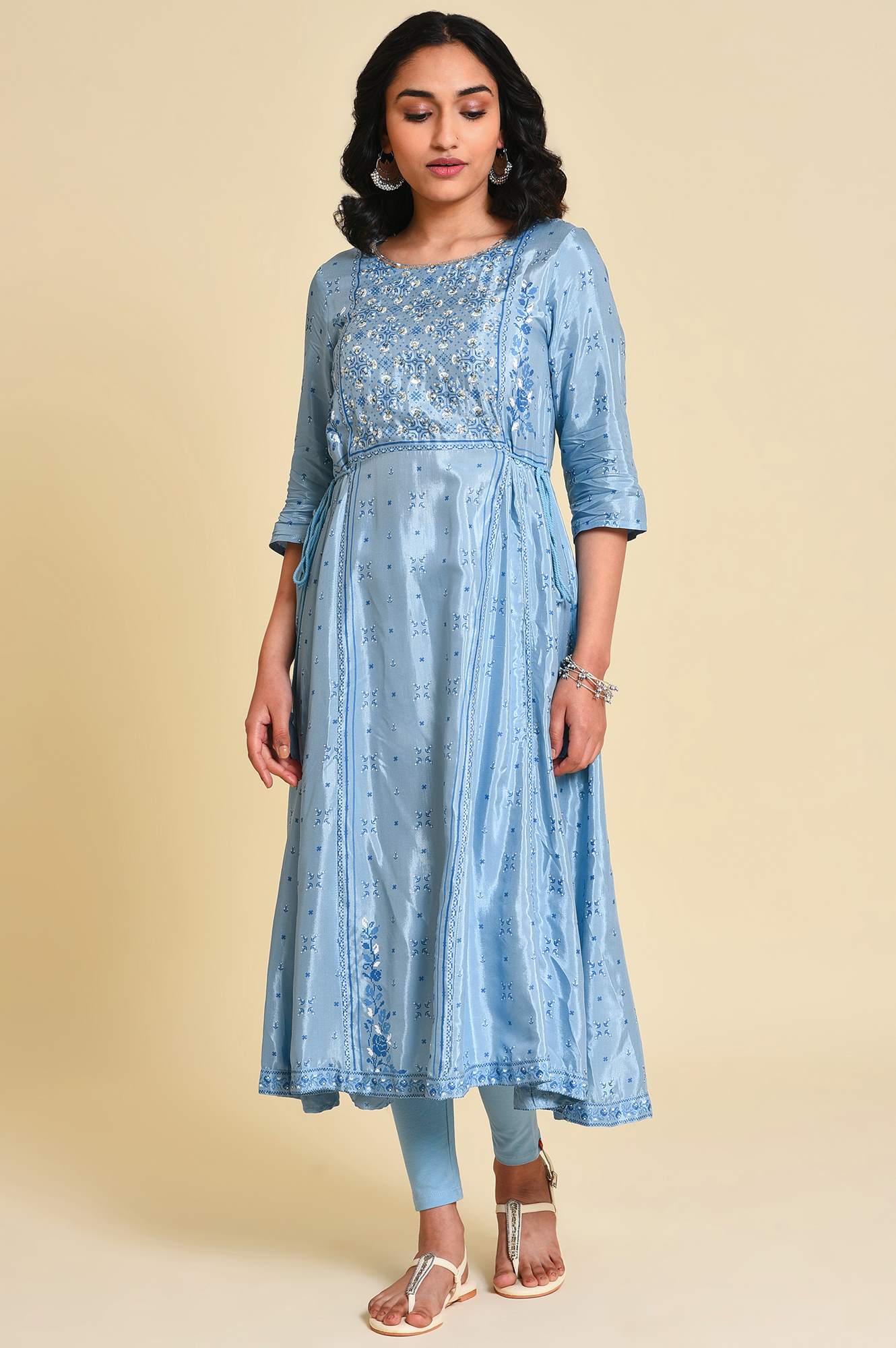 Blue Cotton Jersey Tights - Image 5