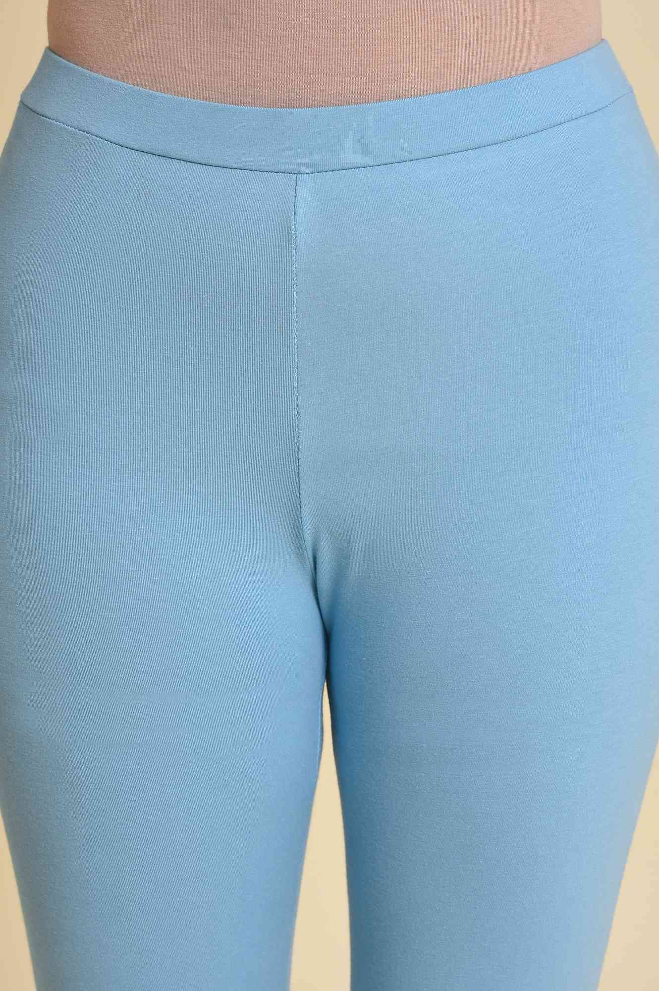 Blue Cotton Jersey Tights - Image 6