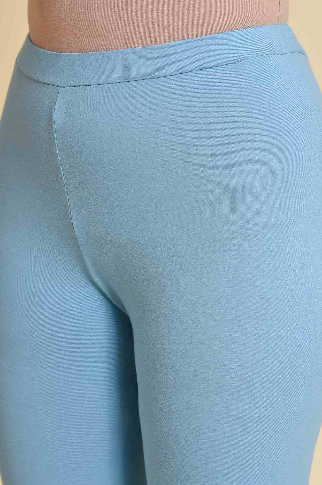 Blue Cotton Jersey Tights - Image 7