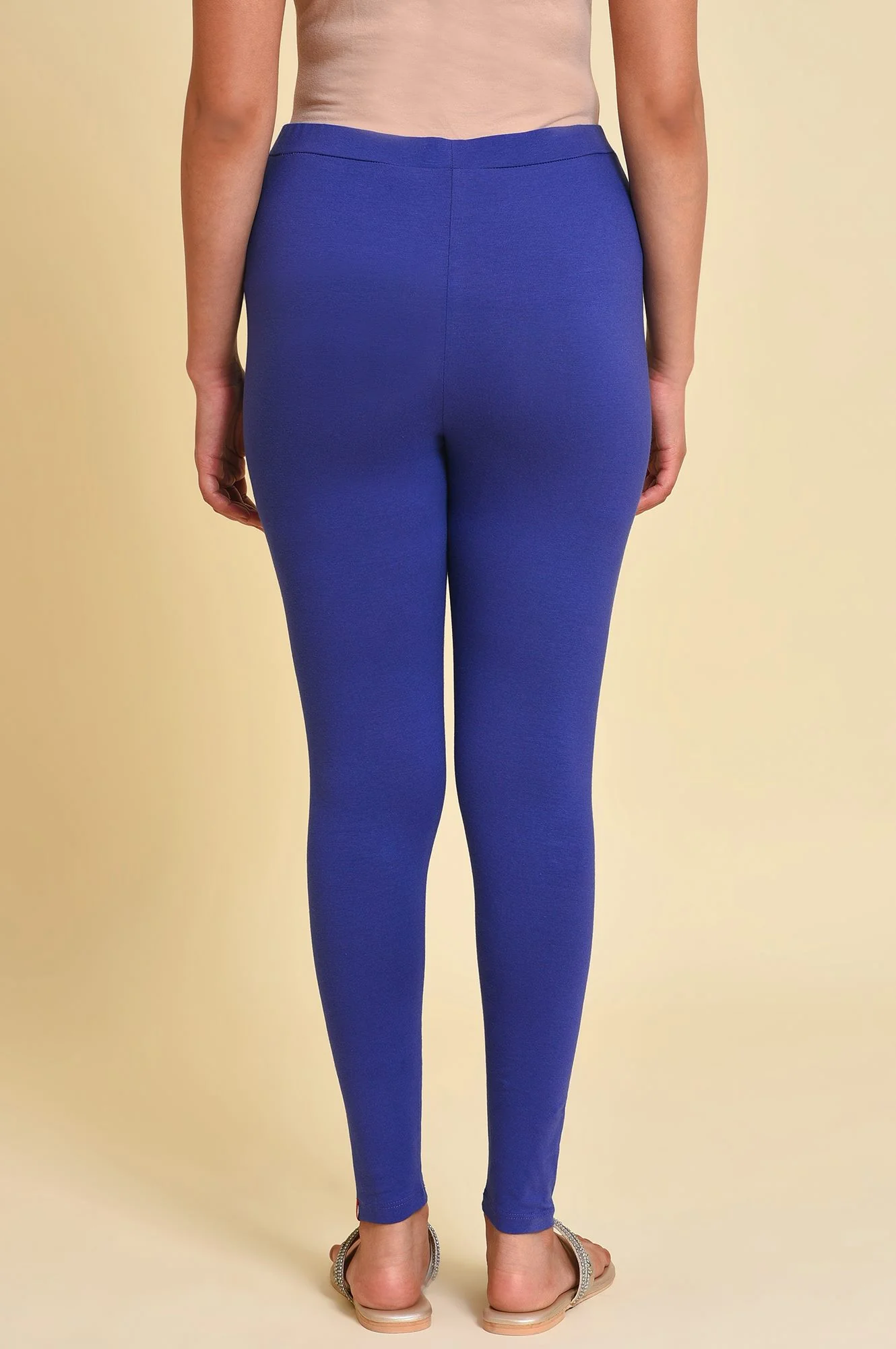 Blue Cotton Jersey Tights - Image 2