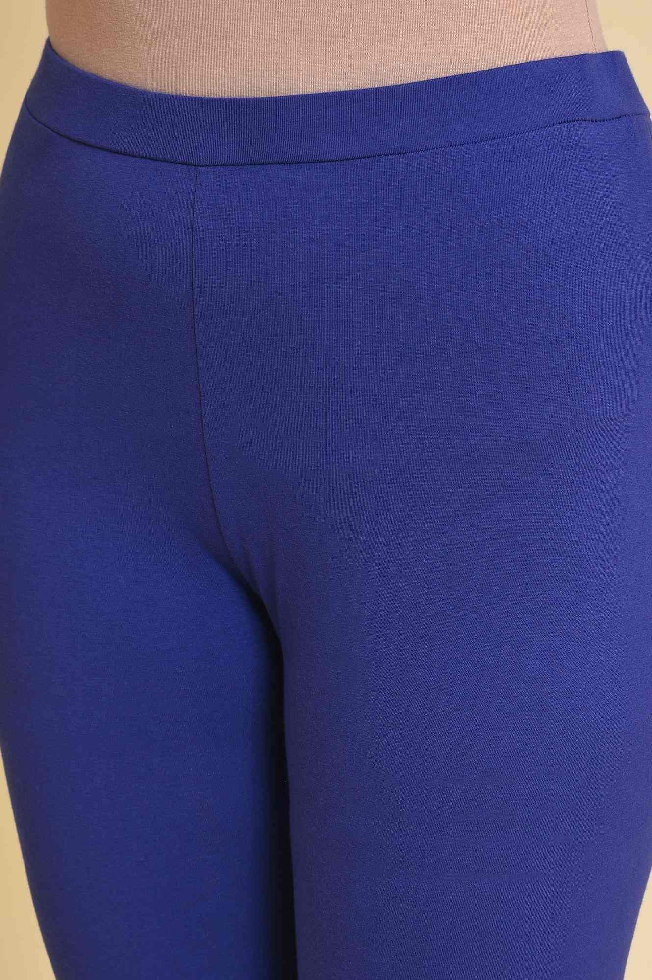 Blue Cotton Jersey Tights - Image 7
