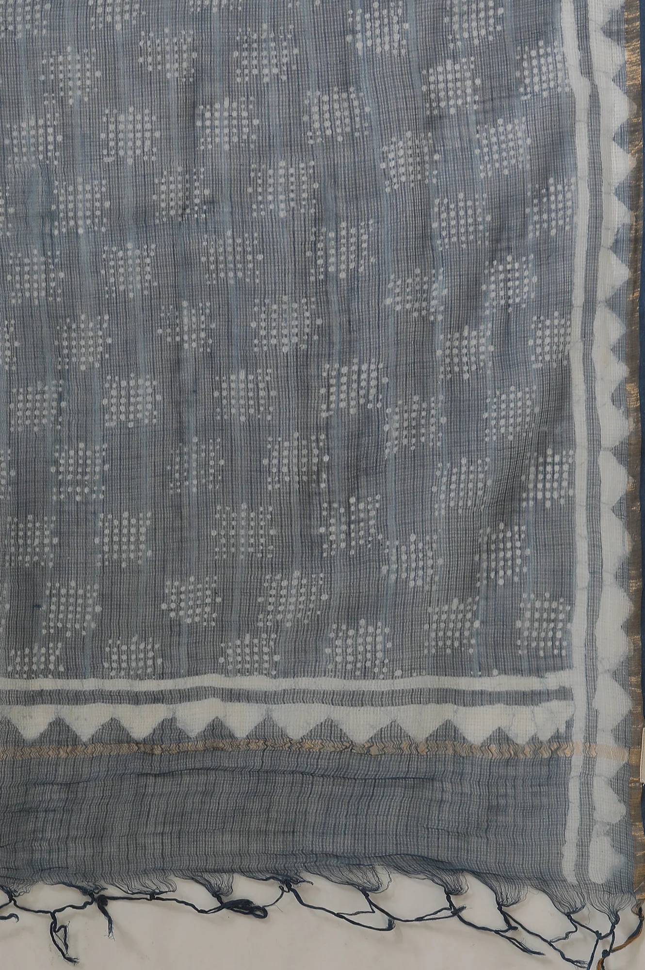 Blue Dabu Kota Doria Drape - Image 5
