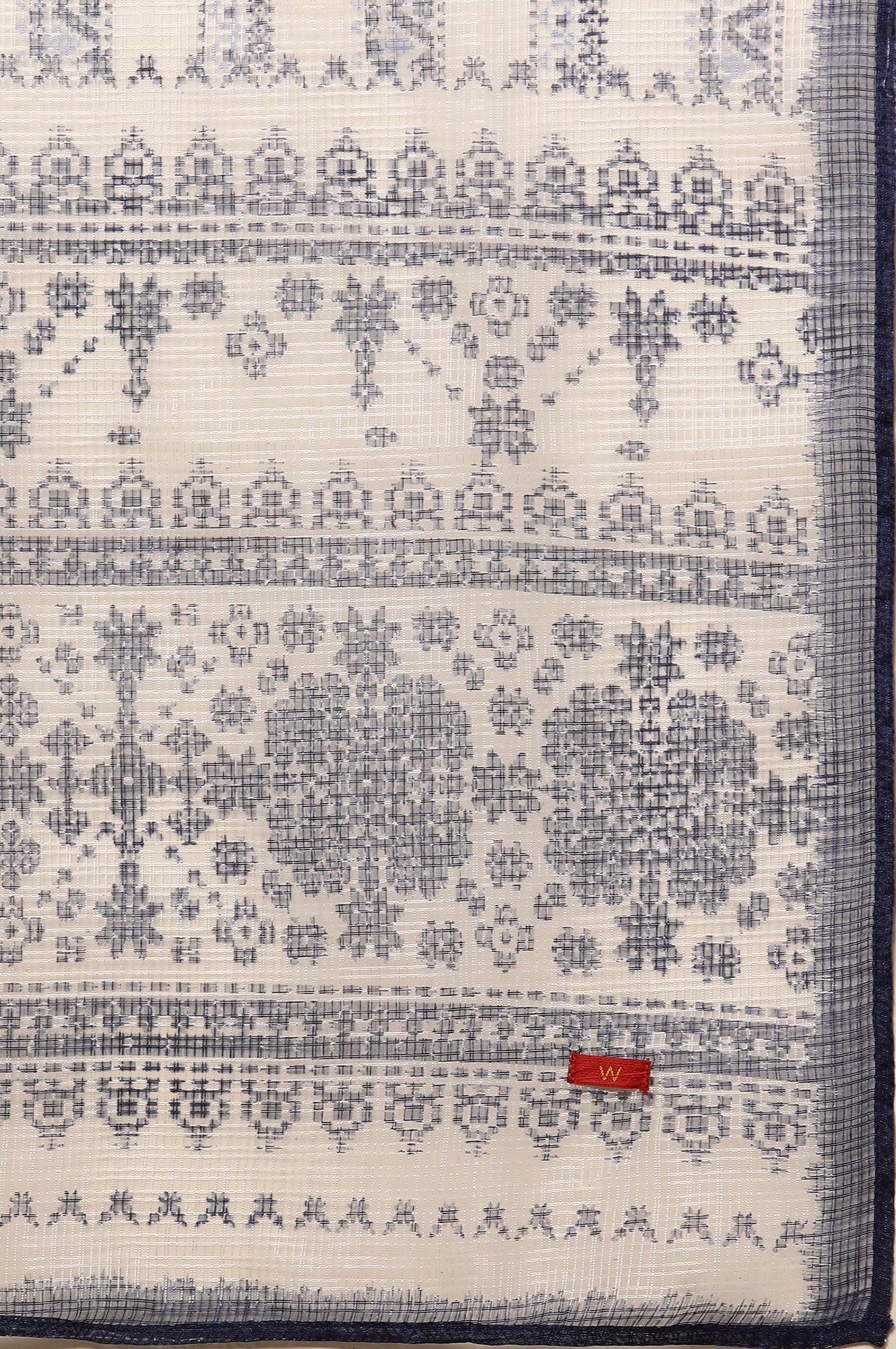 Blue Embroidered Cotton Kurta, Pants And Kota Dupatta Set - Image 10