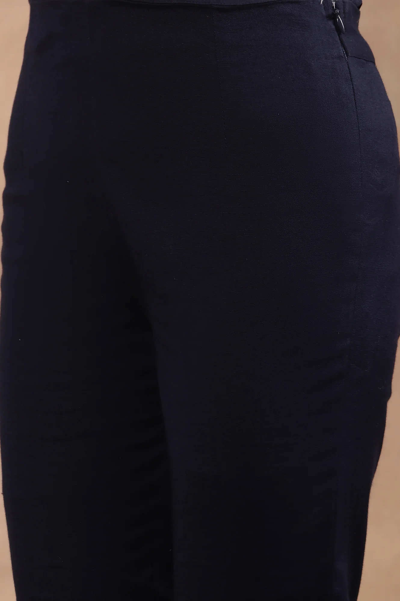 Blue Embroidered Cotton Kurta, Pants And Kota Dupatta Set - Image 9