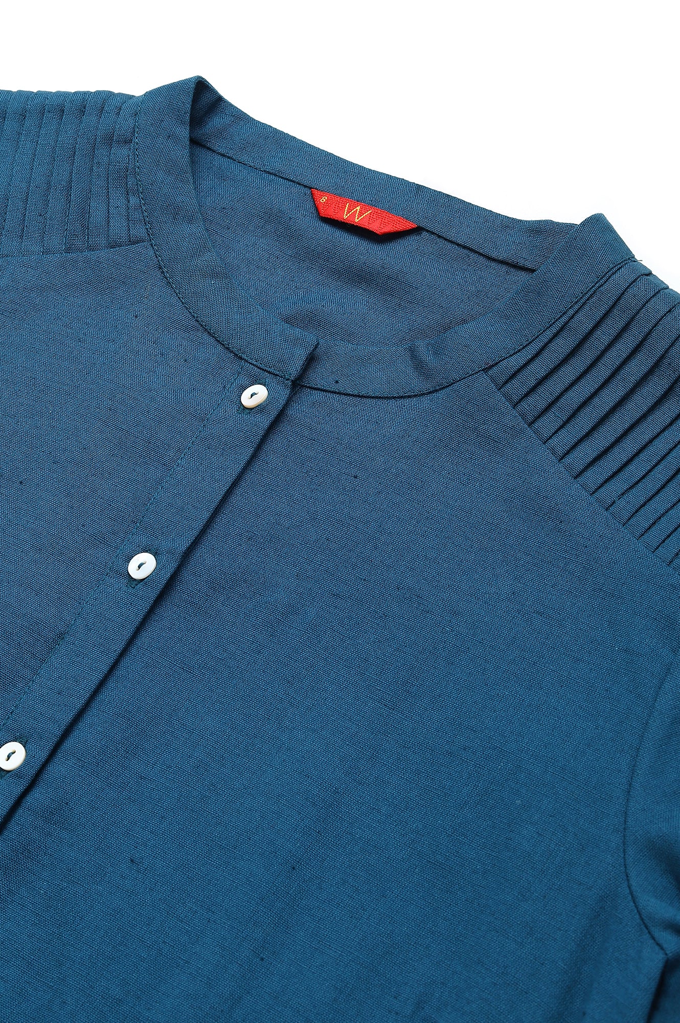 Blue Half Placket Shirt kurta - Image 2