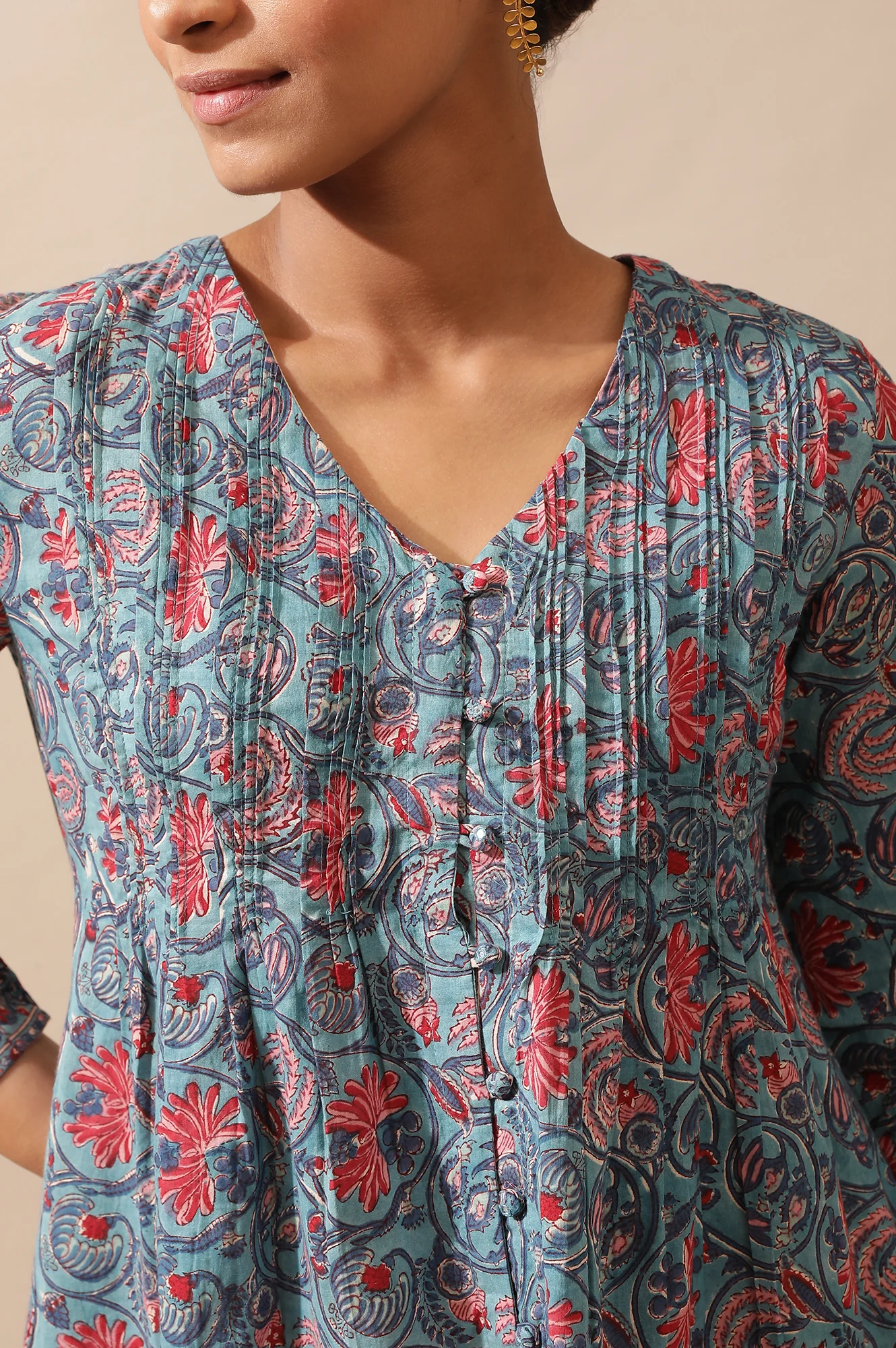 Blue Hand Block Printed Top - Image 6