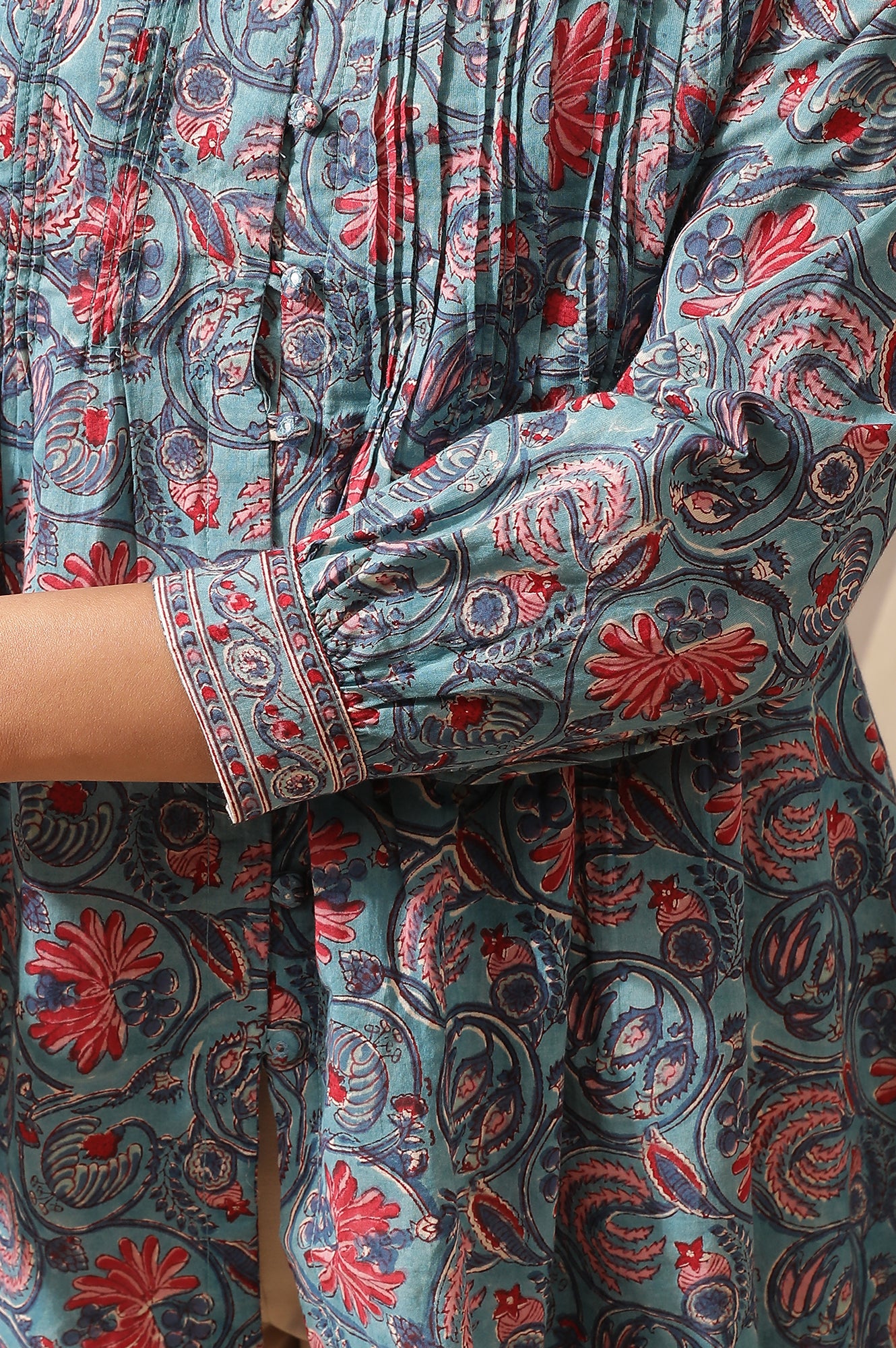 Blue Hand Block Printed Top - Image 7