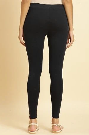 Blue Knitted Solid Tights - Image 3