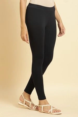 Blue Knitted Solid Tights - Image 4
