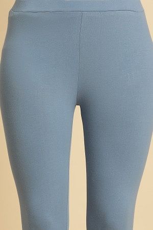Blue Knitted Solid Tights - Image 6