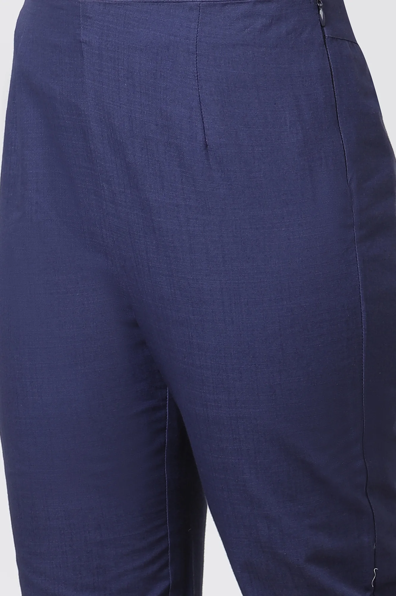 Blue Printed Cotton Kurta, Pants And Dupatta Set - Image 9