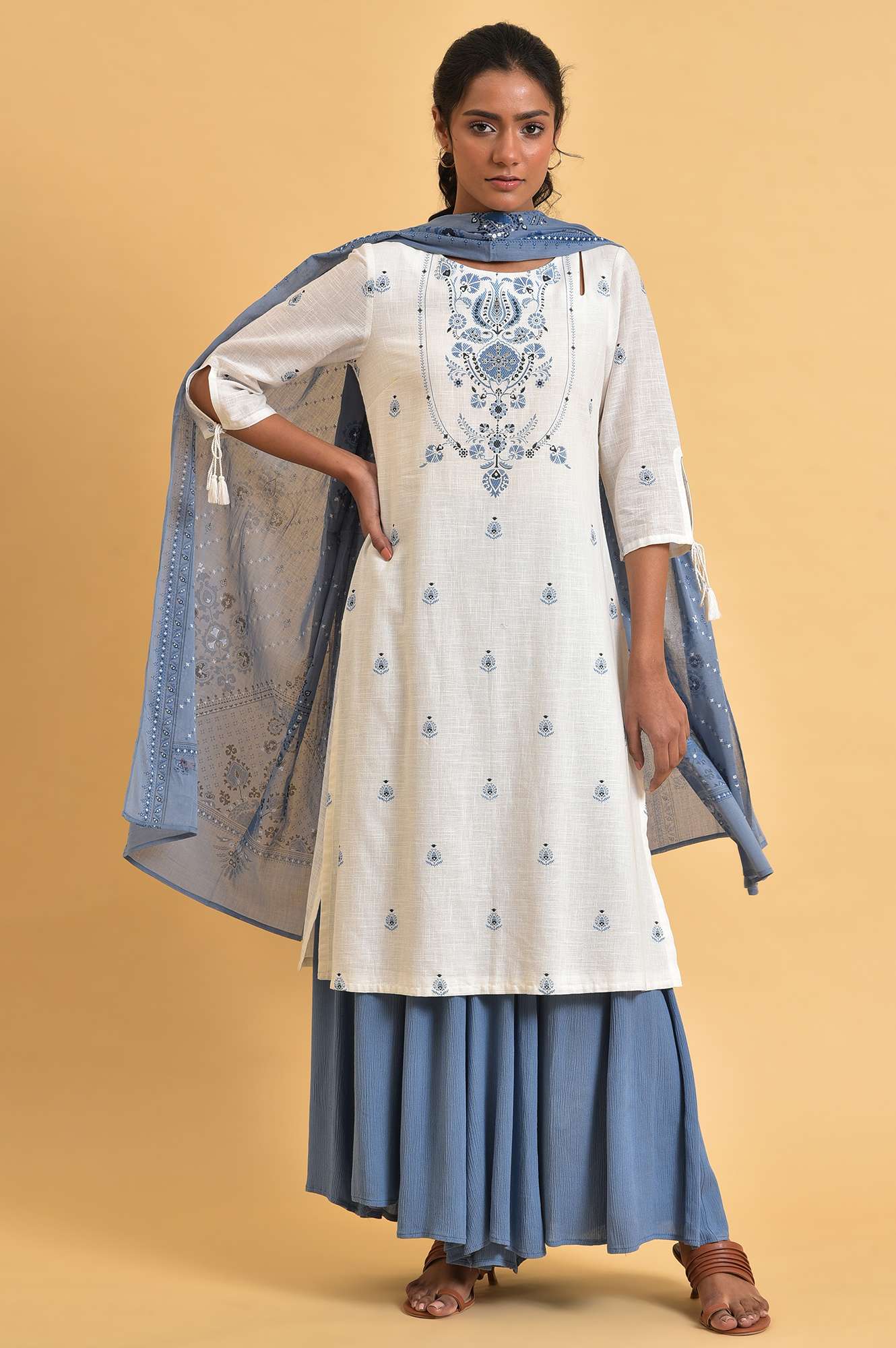 Blue Printed Dupatta - Image 3