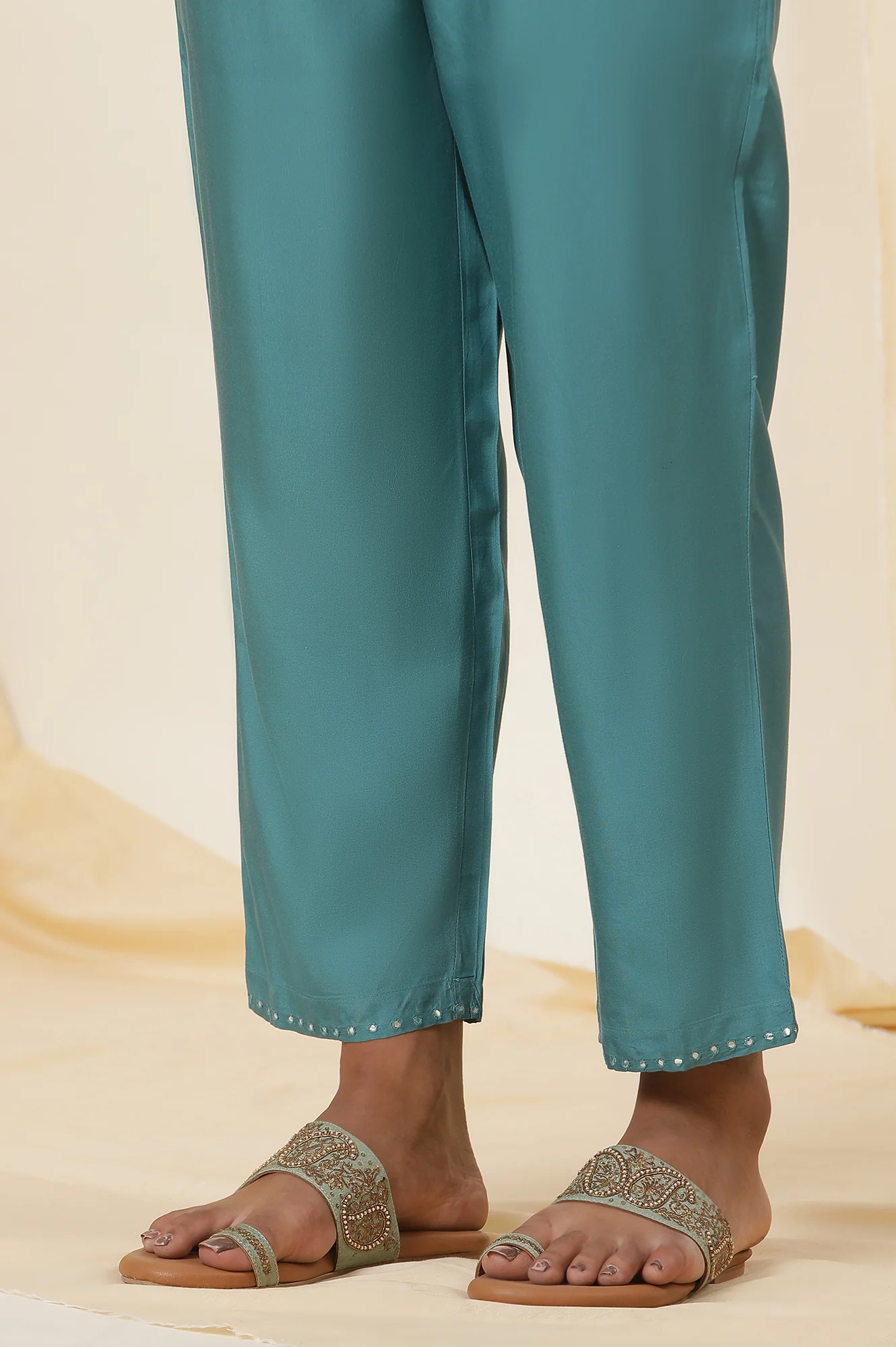 Blue Rogan Block Printed Kurta And Pants Set - Image 9