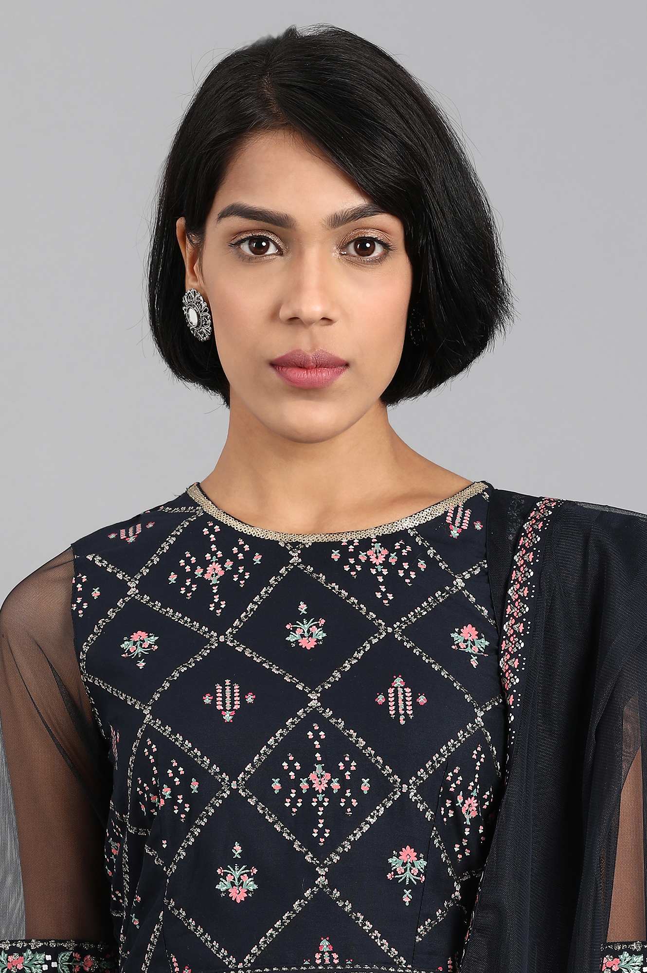 Blue Round Neck Light festive Set - Image 6