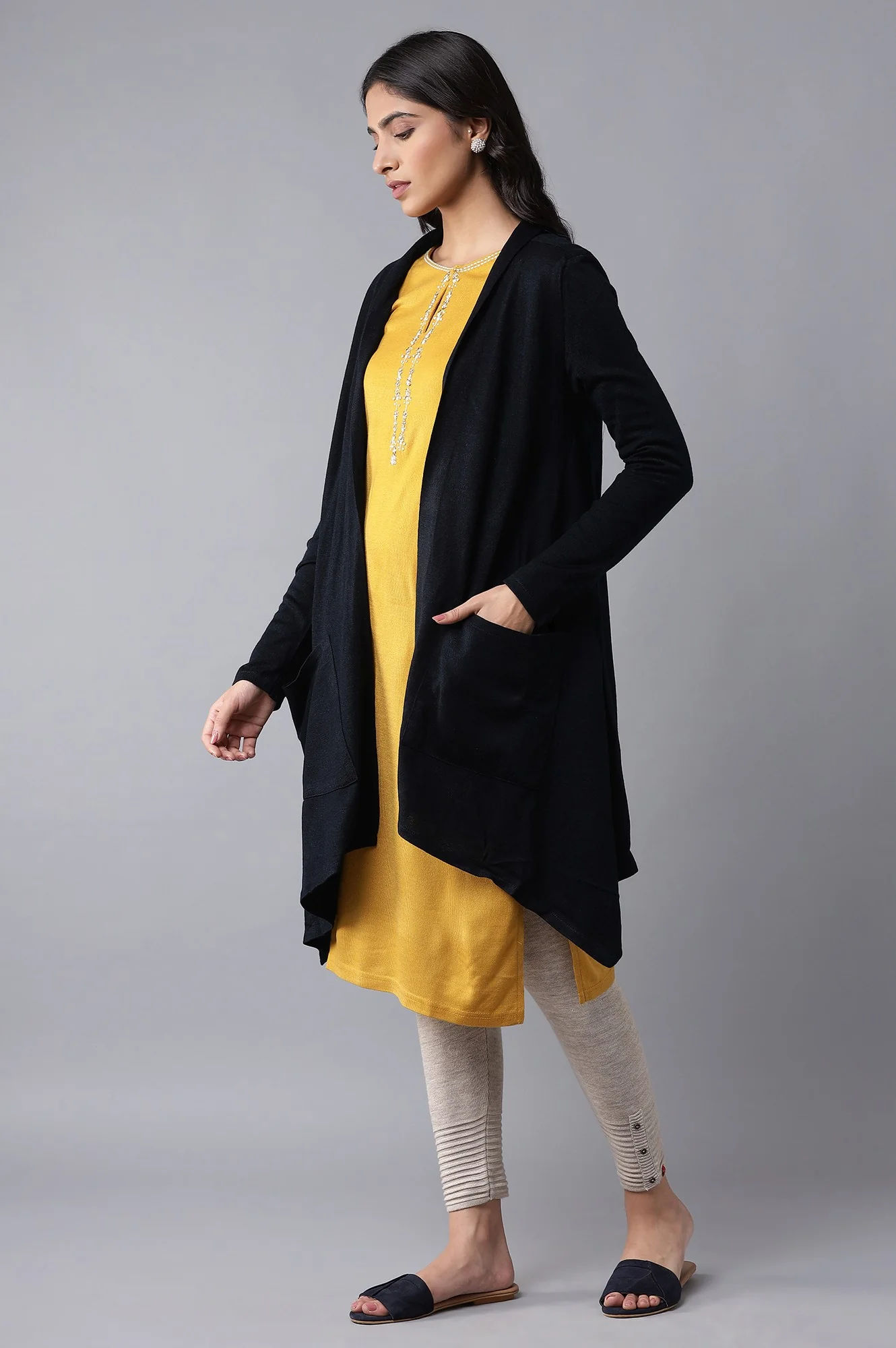 Blue Soft Acrylic Cardigan - Image 3