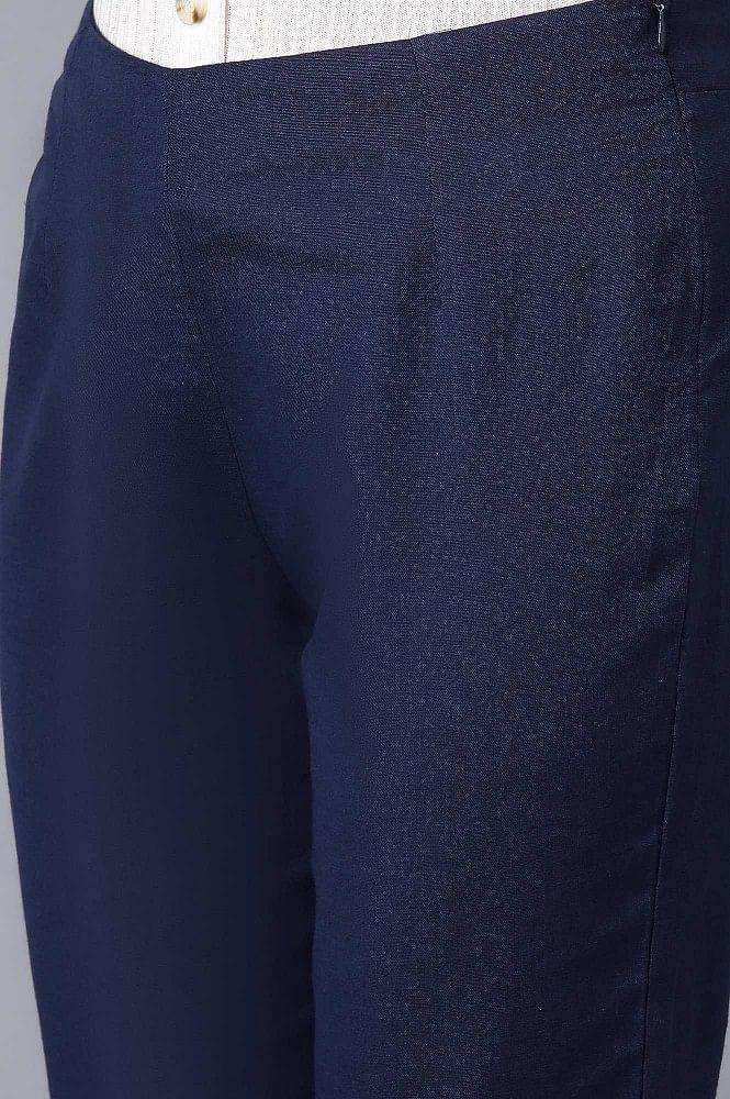 Blue Solid Trousers - Image 6