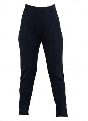 Blue Solid Woollen Leggings - Image 3
