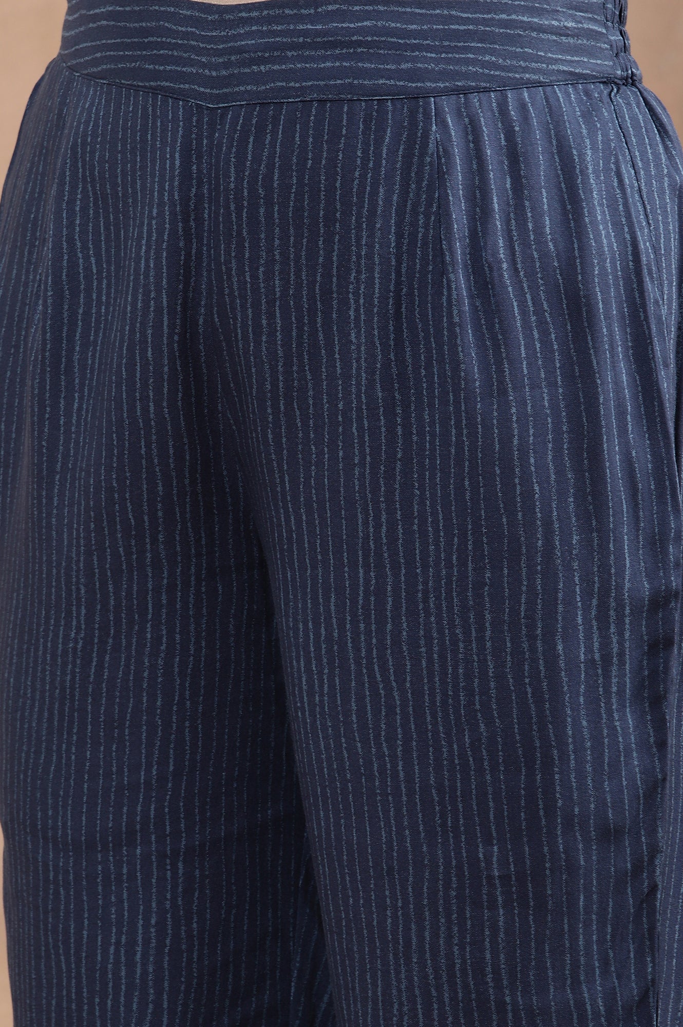 Blue Striped Kurta And Pants Set - Image 9