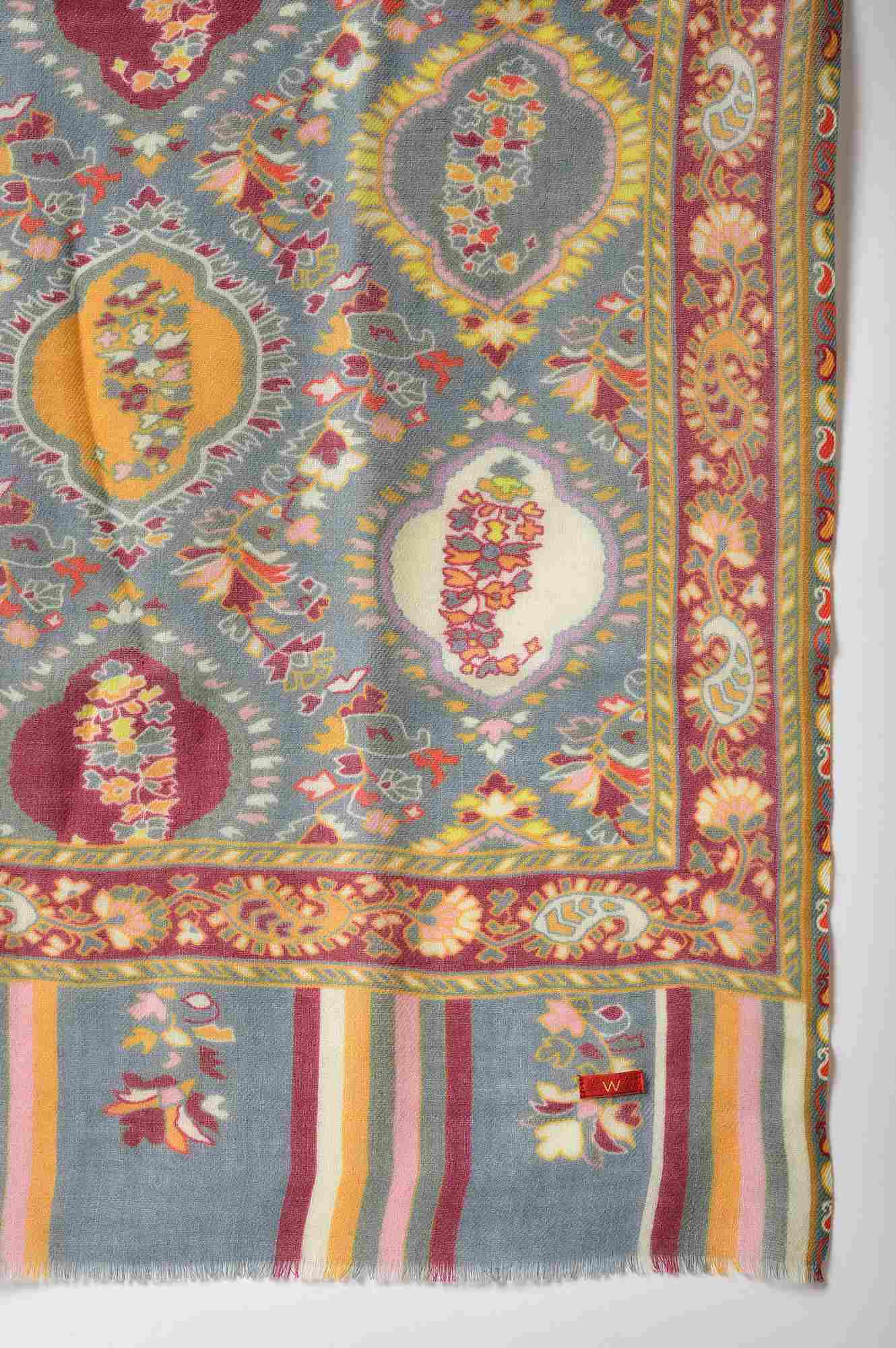 Bright Multicoloured Paisley Printed Shawl - Image 4