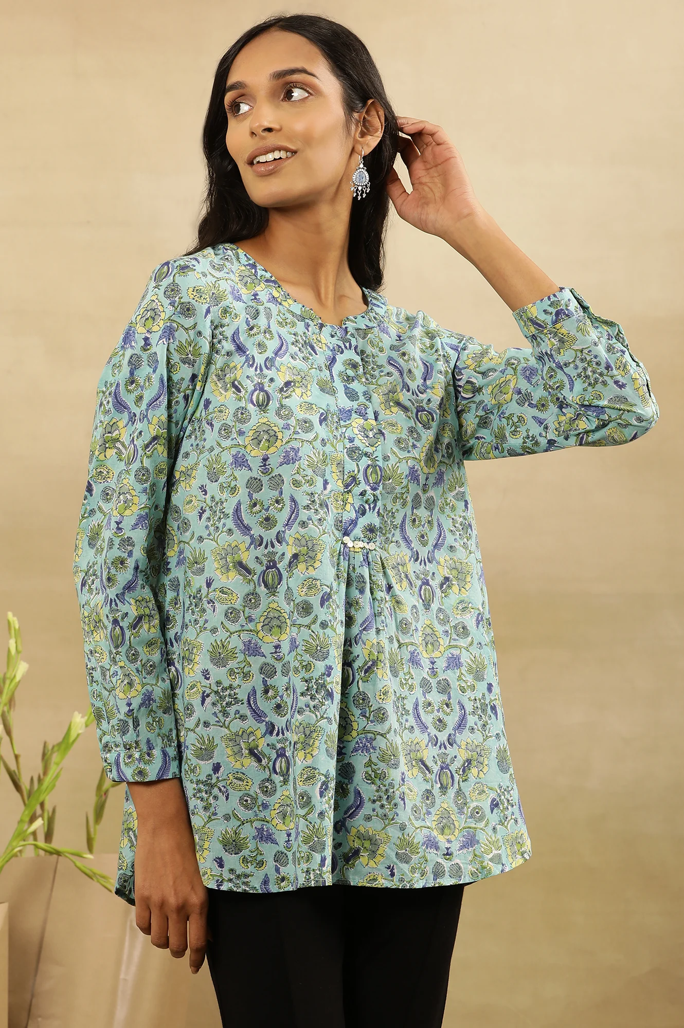 Bright Multicolured Floral Block Print Top - Image 4
