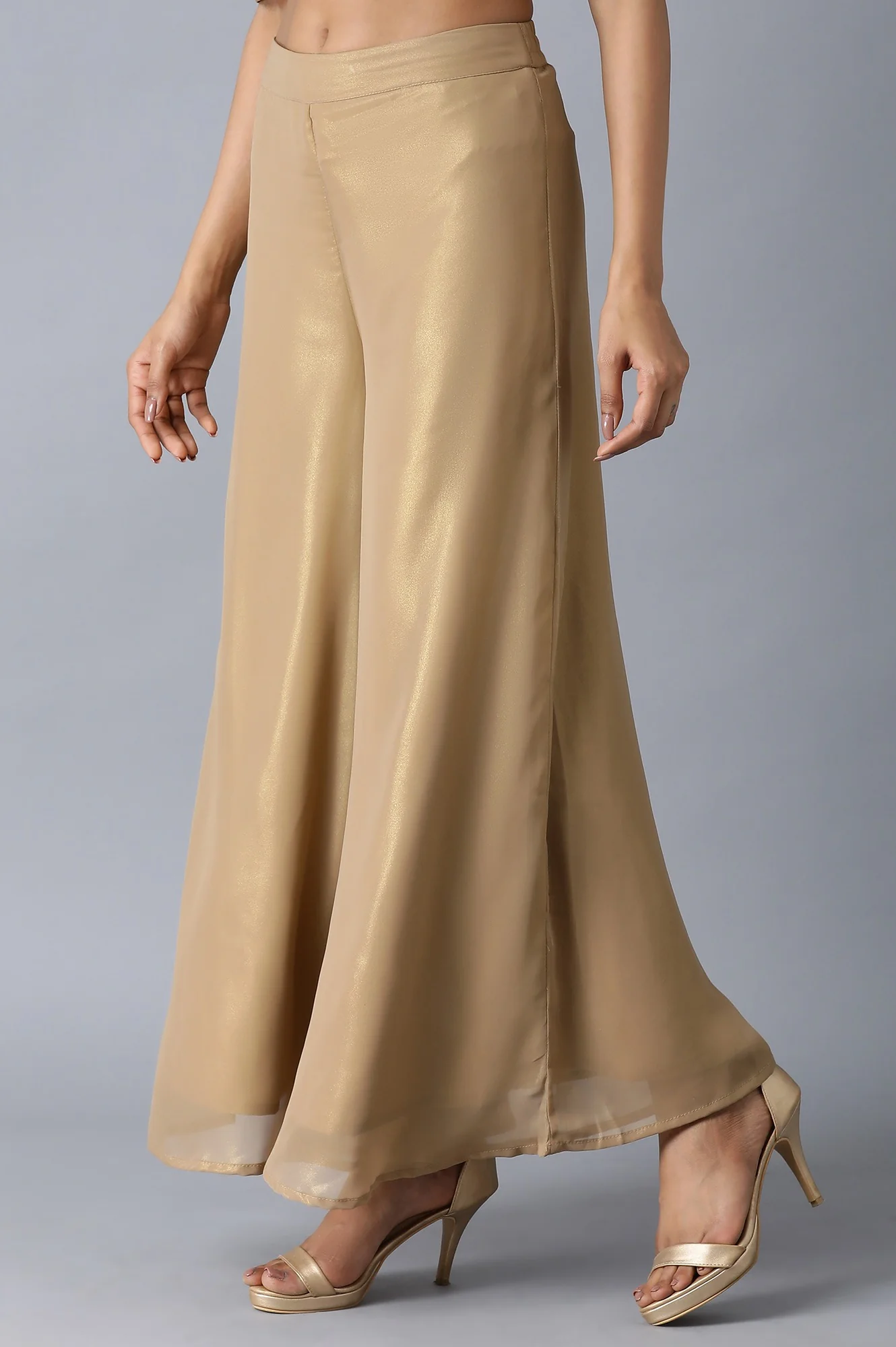Brown Flared Palazzos - Image 3