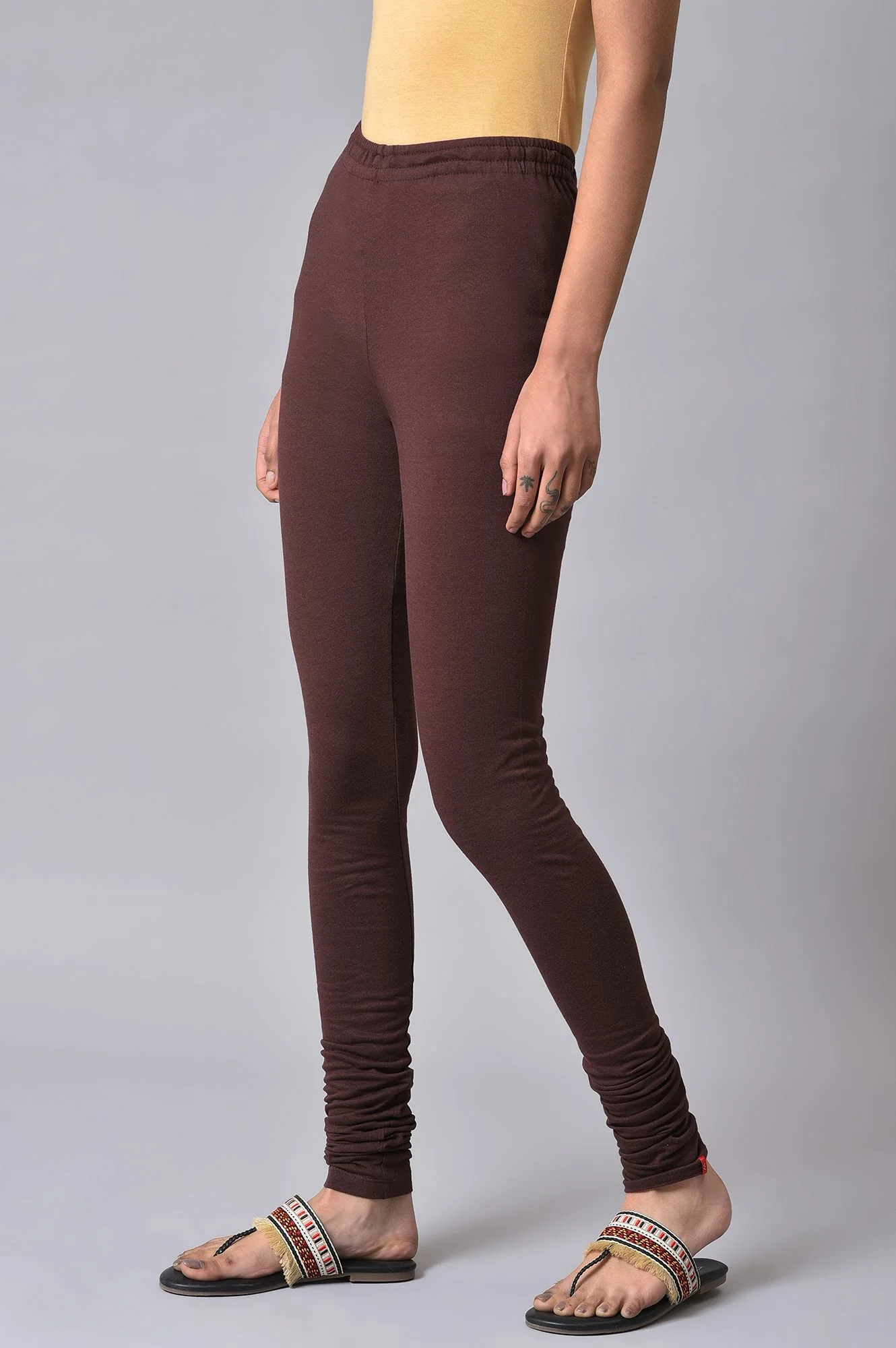 Brown Knitted Churidar - Image 3