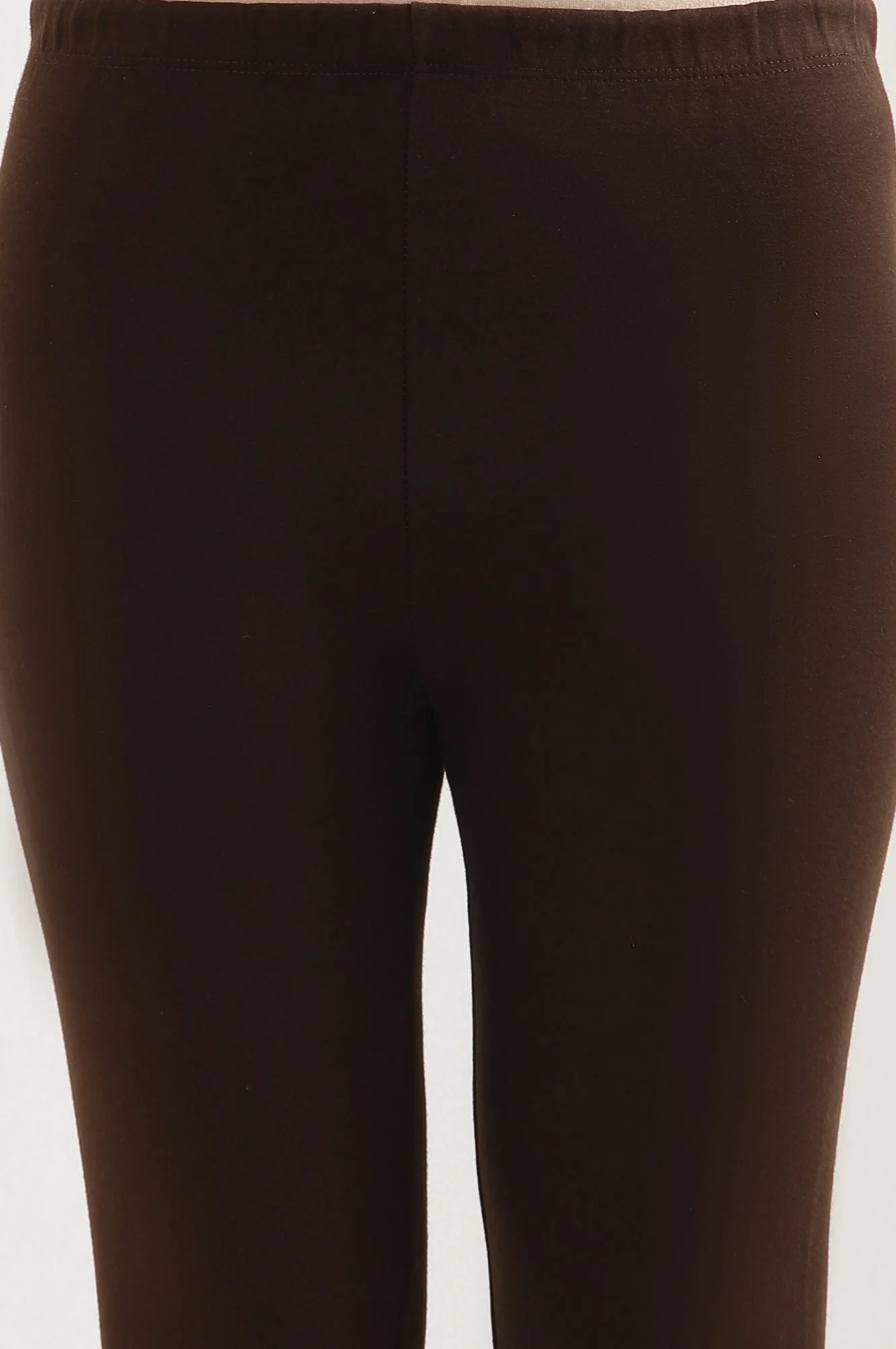 Elleven Women's Brown Solid Skinny Fit Tights With Elasticated Waist - Image 6