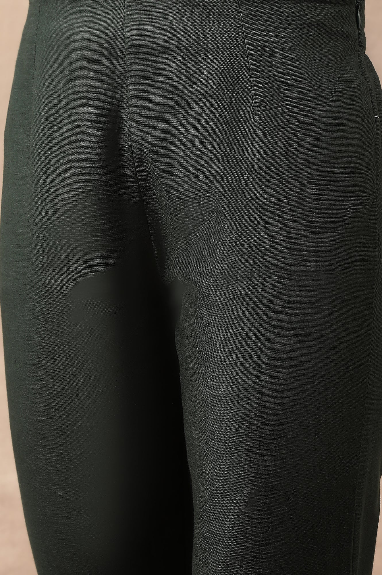 Dark Green Solid Slim Pants - Image 7