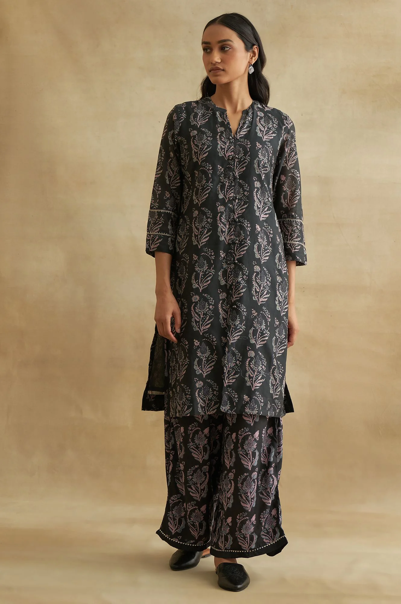Dark Grey Printed Parallel Pants - Image 5